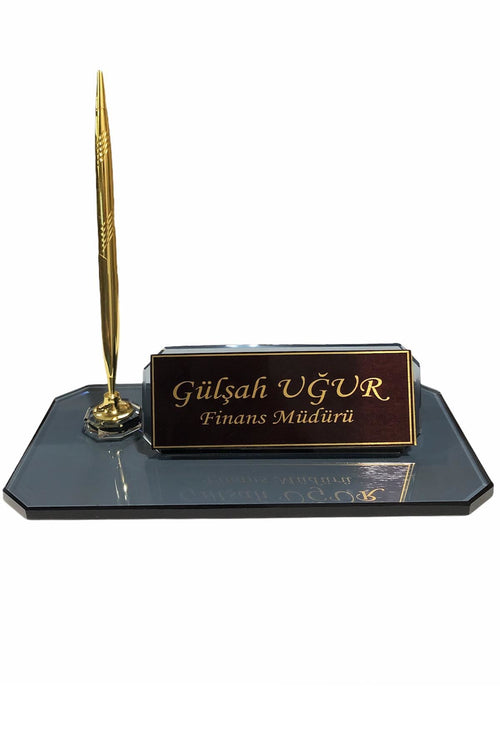 MOOG Glass Desk Name Plate