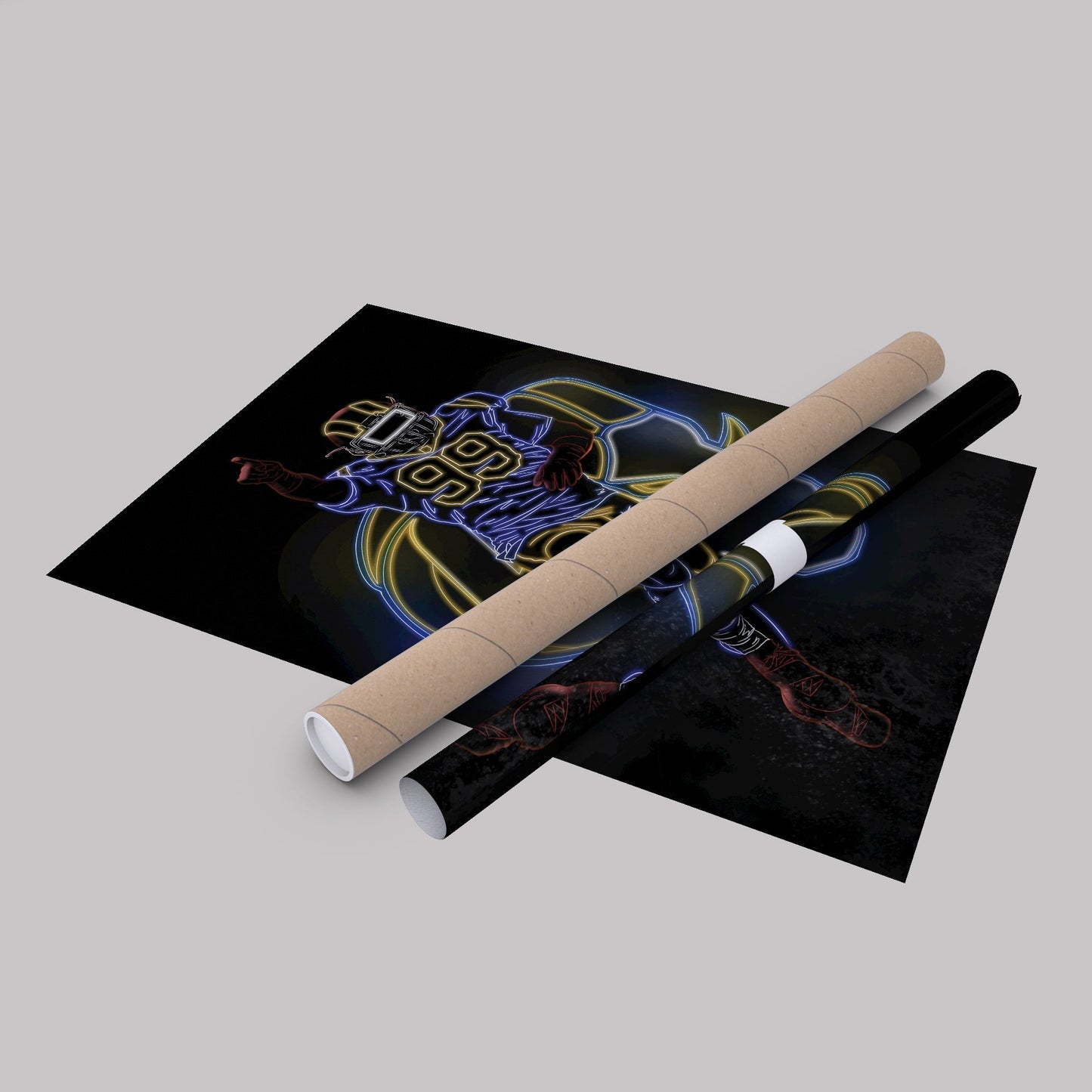 Aaron Donald Neon Canvas Art | Rams Wall Decor