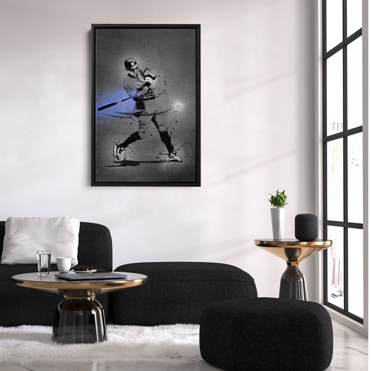 Aaron Judge Neon Canvas Art | Modern Wall Decor for Yankees Fans