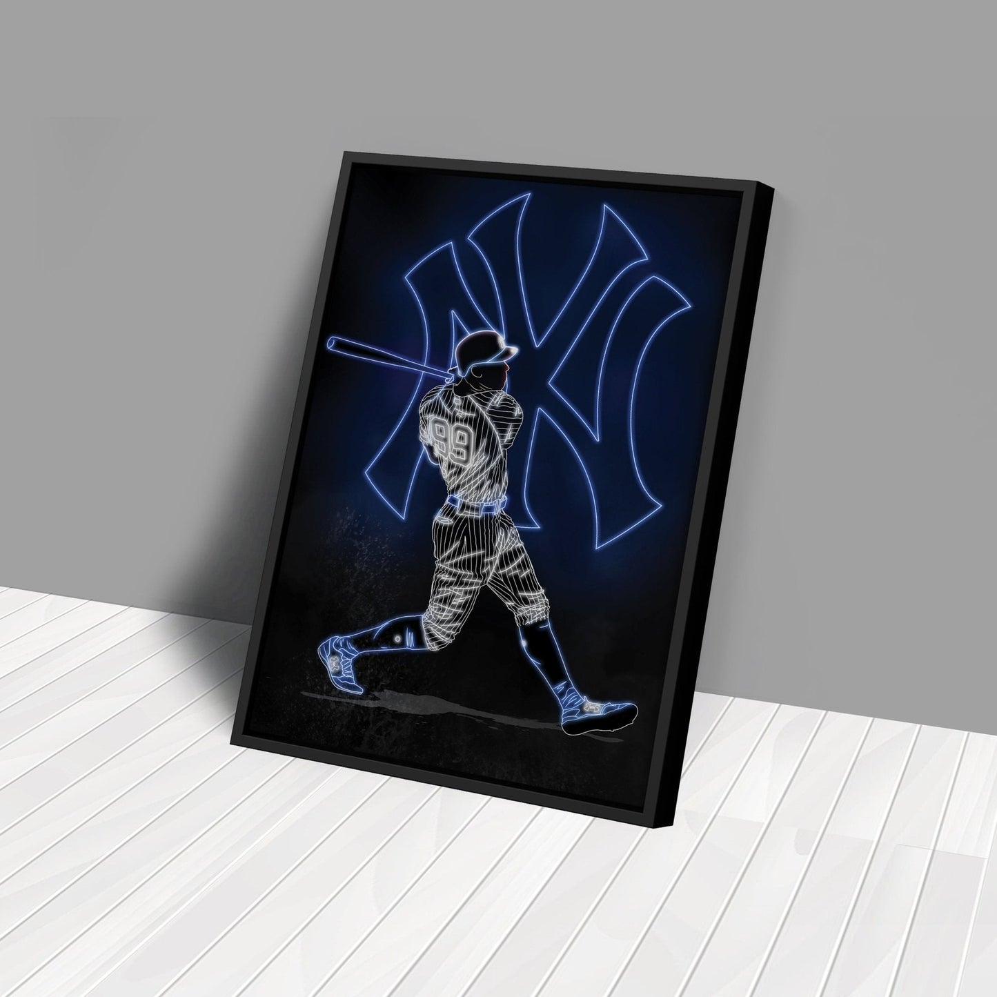 Aaron Judge Neon Canvas Art | Yankees Wall Decor