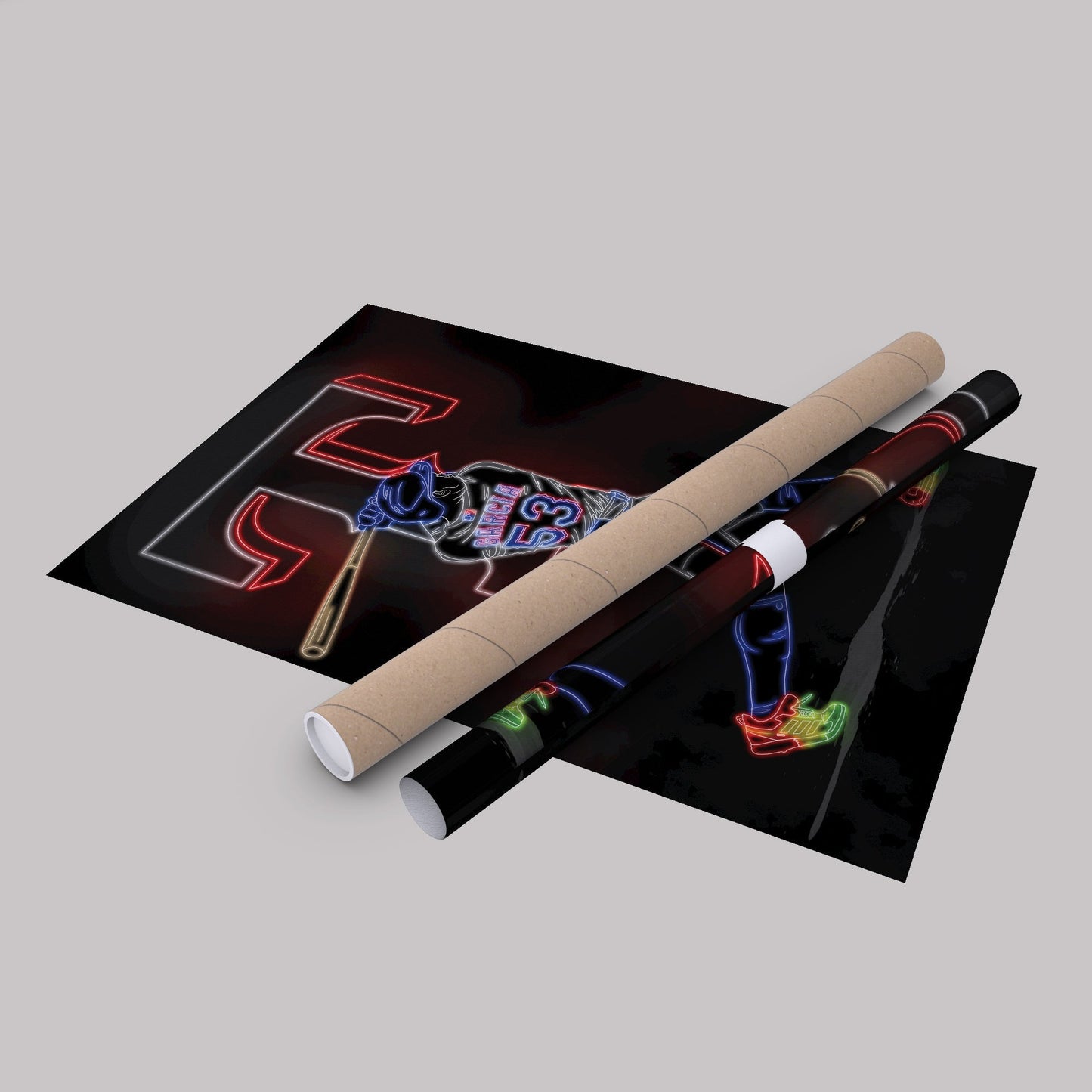 Adolis Garcia Neon Canvas Art | Rangers Wall Decor