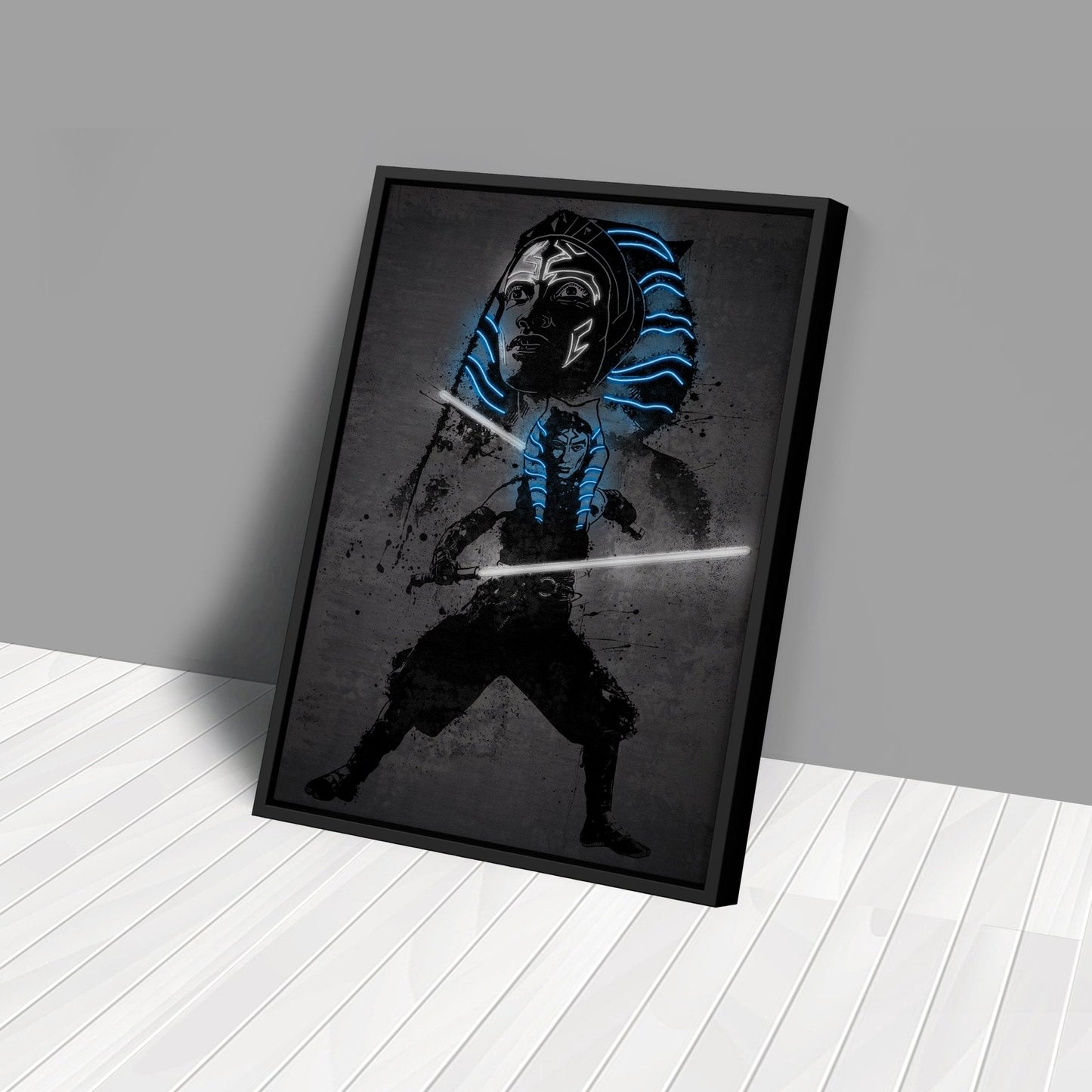 Ahsoka Tano Canvas | Star Wars Neon Wall Art