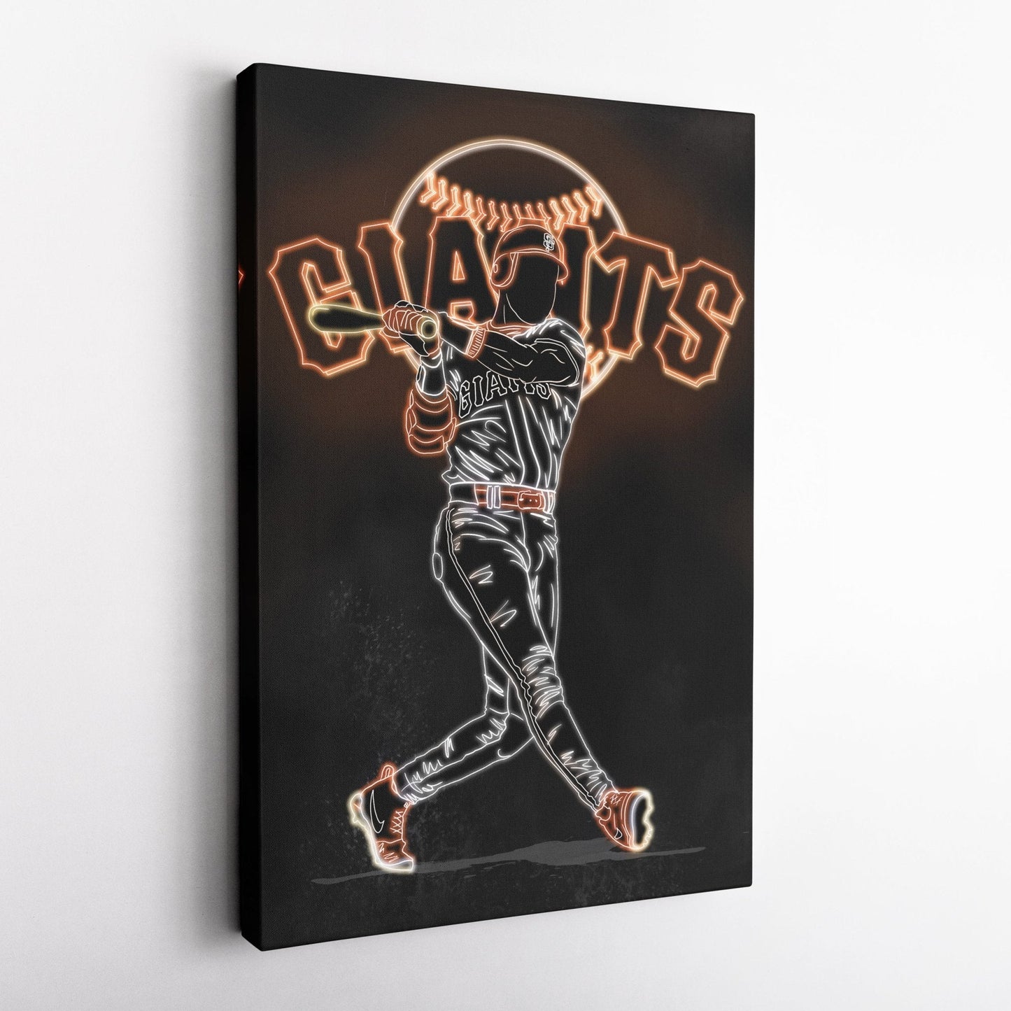Barry Bonds Neon Canvas Art | Giants Wall Decor