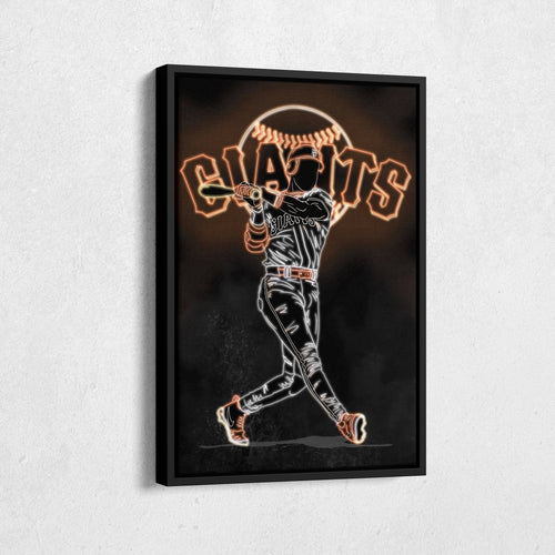 Barry Bonds Neon Canvas Art | Giants Wall Decor