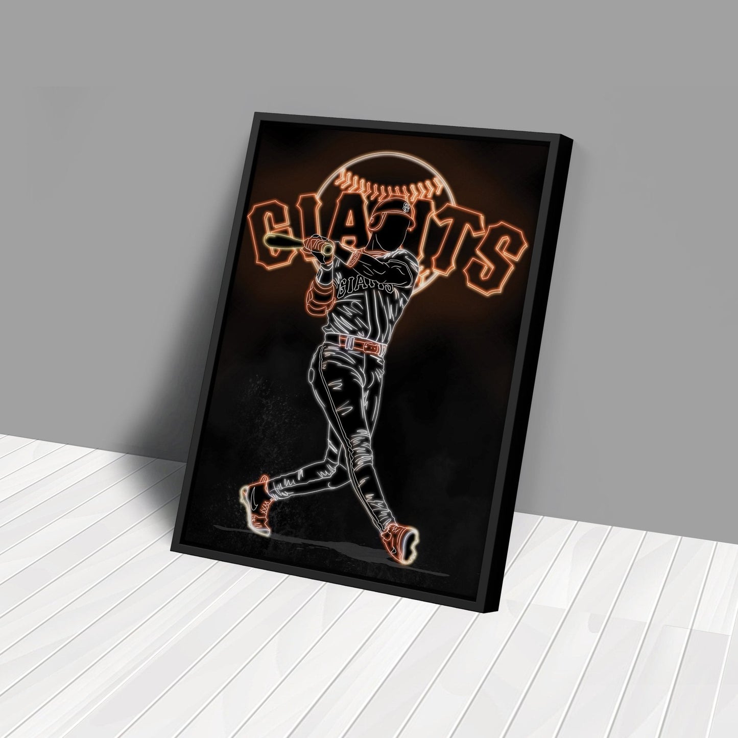 Barry Bonds Neon Canvas Art | Giants Wall Decor