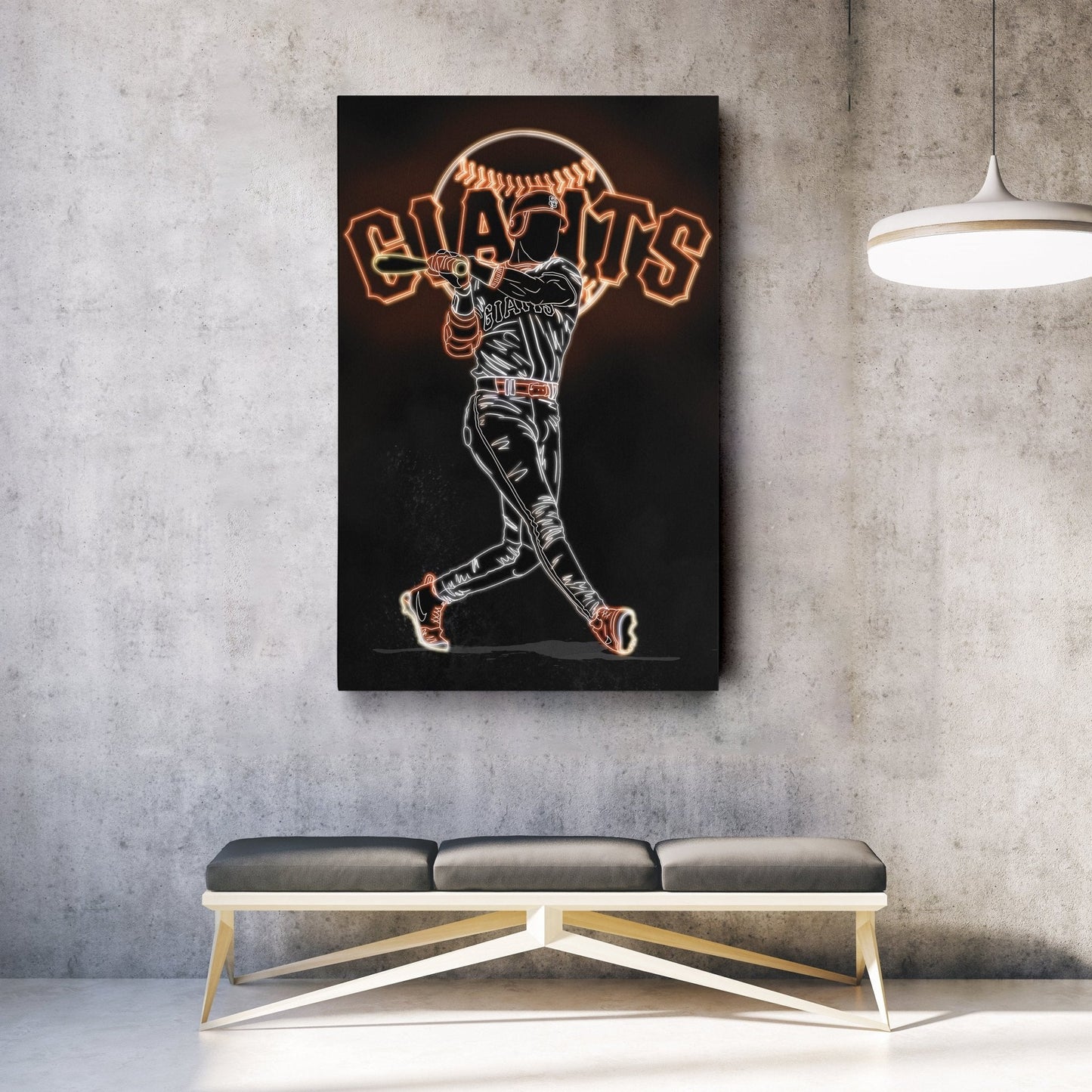 Barry Bonds Neon Canvas Art | Giants Wall Decor