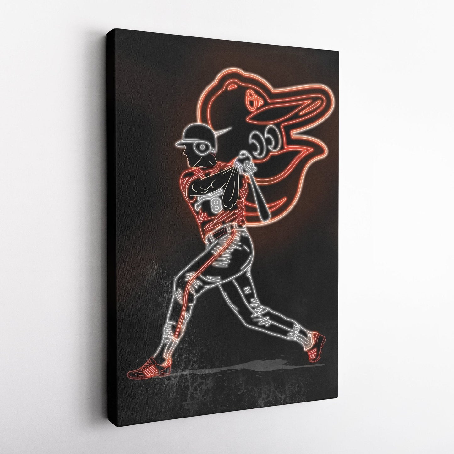 Cal Ripken Jr. Neon Canvas Art | Orioles Wall Decor
