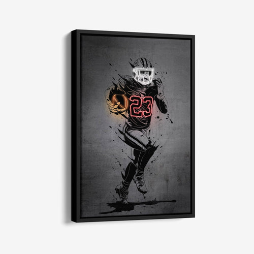 Christian McCaffrey Neon Canvas Art | Modern Wall Decor for 49ers Fans