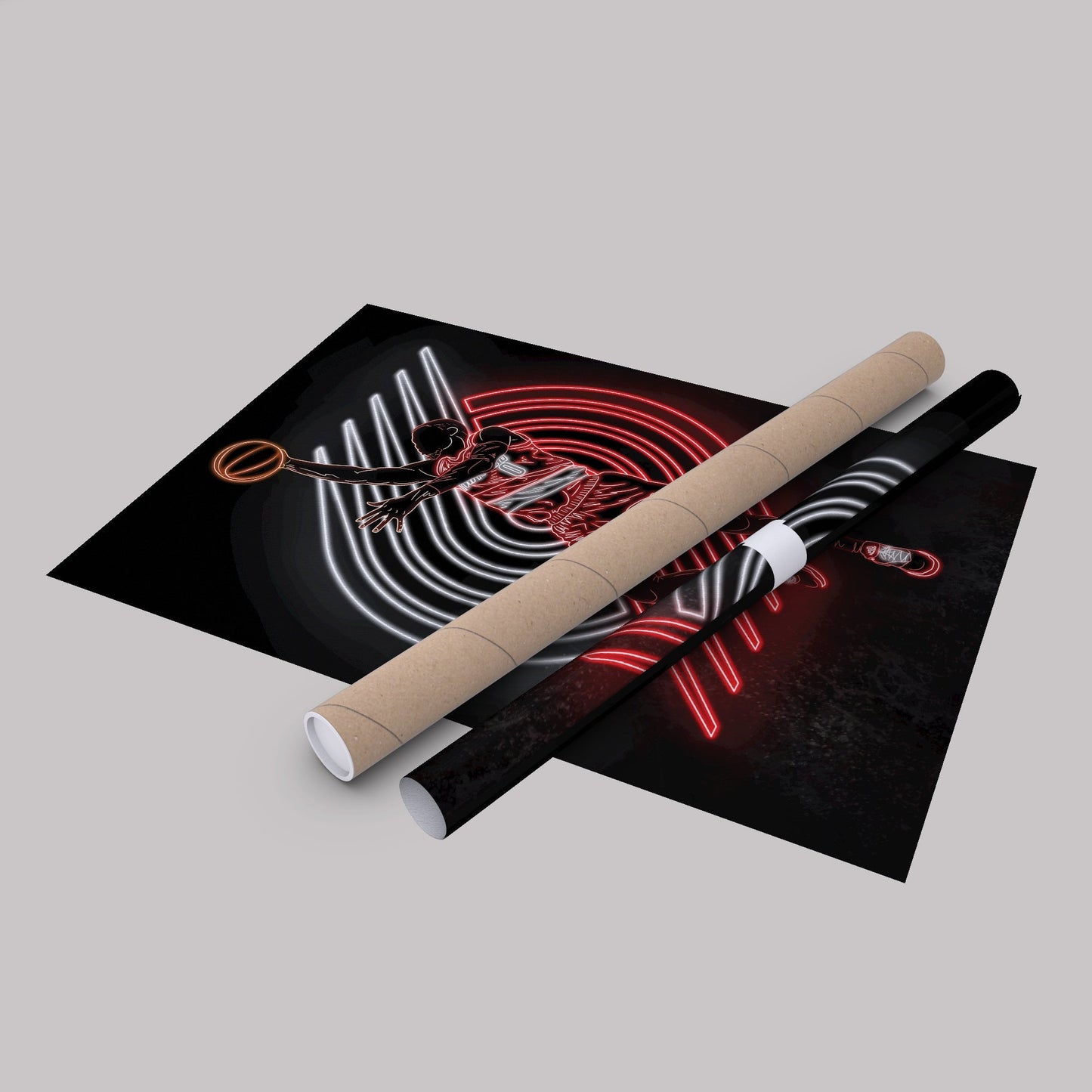 Damian Lillard Neon Canvas Art | Blazers Wall Decor
