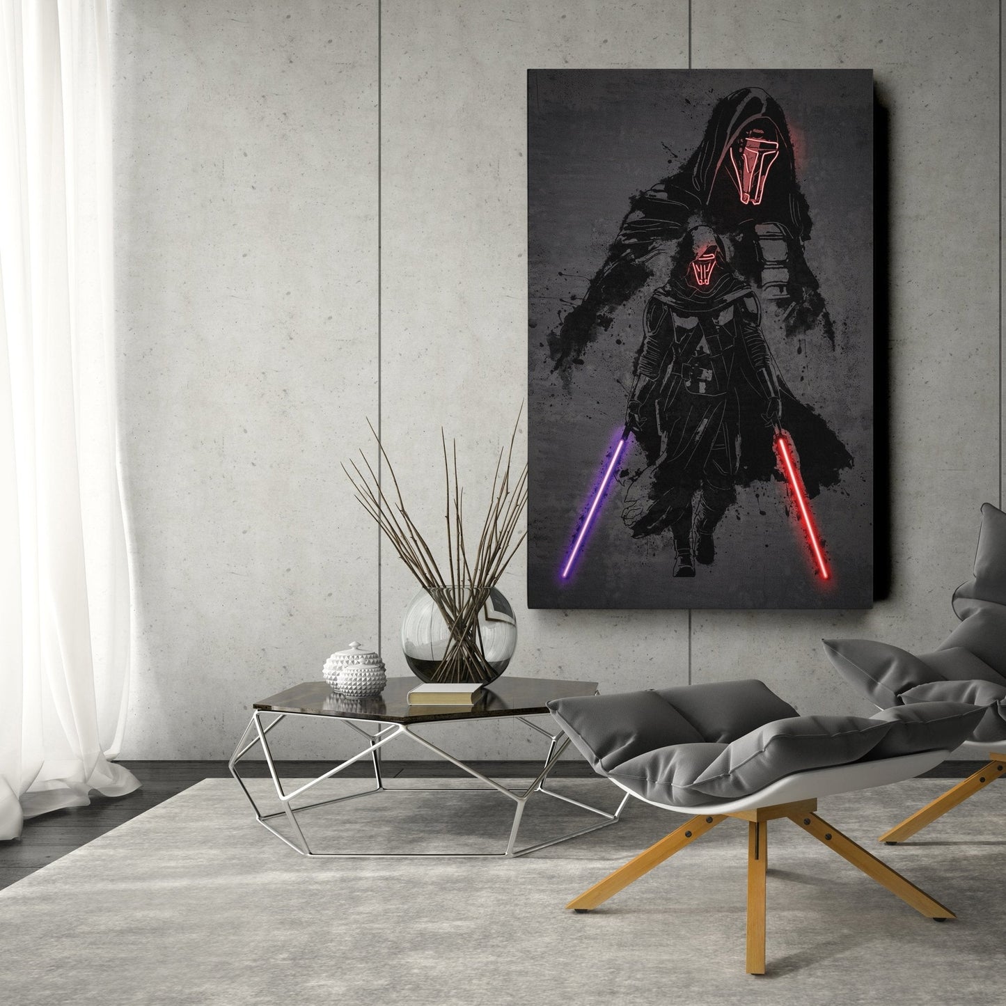 Darth Revan Canvas | Star Wars Neon Wall Art