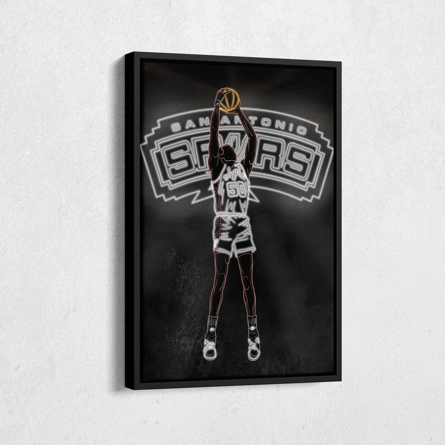 David Robinson Neon Canvas Art | Spurs Wall Decor