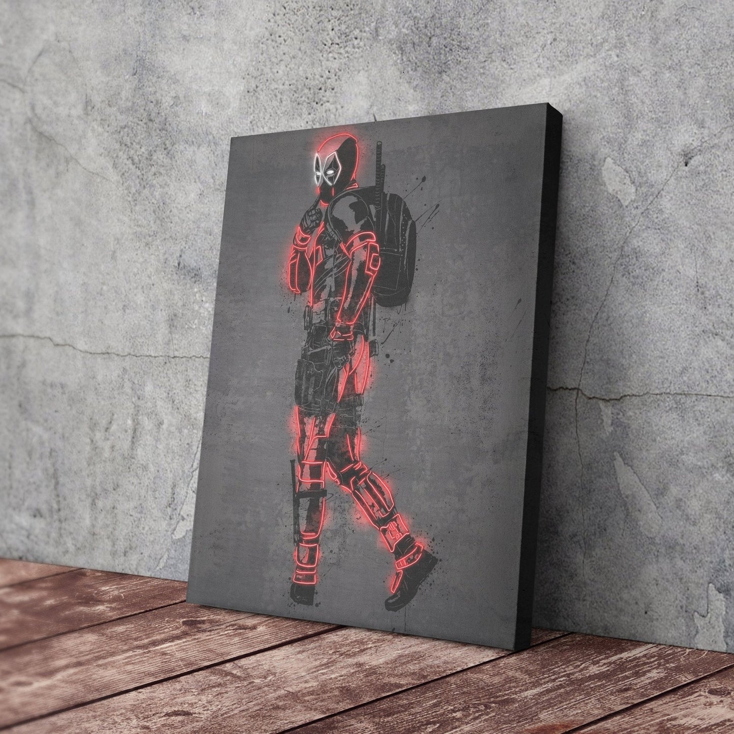 Deadpool Canvas | Marvel Neon Wall Art