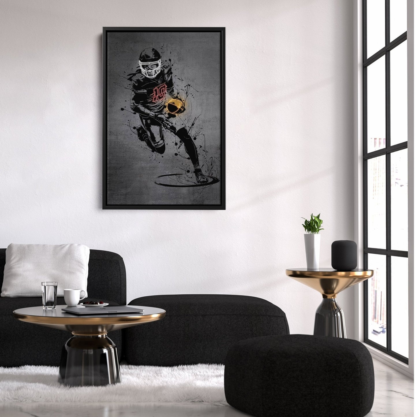 DeAndre Hopkins Neon Canvas Art | Modern Wall Decor for Cardinals Fans