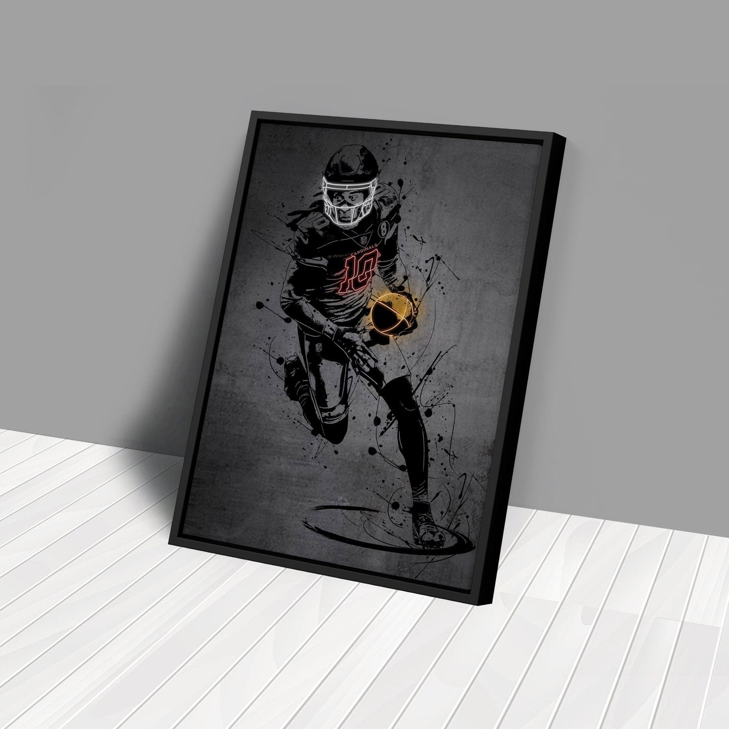 DeAndre Hopkins Neon Canvas Art | Modern Wall Decor for Cardinals Fans