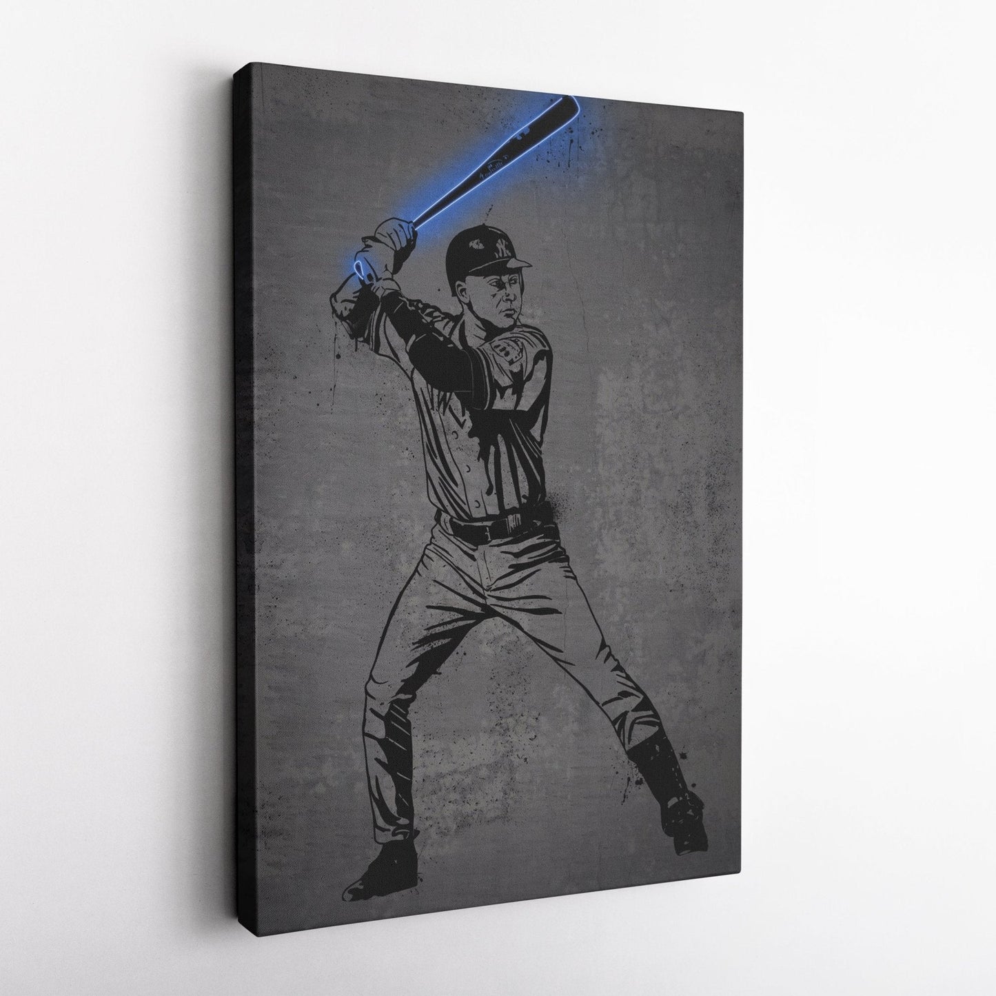 Derek Jeter Neon Canvas Art | Modern Wall Decor for Yankees Fans