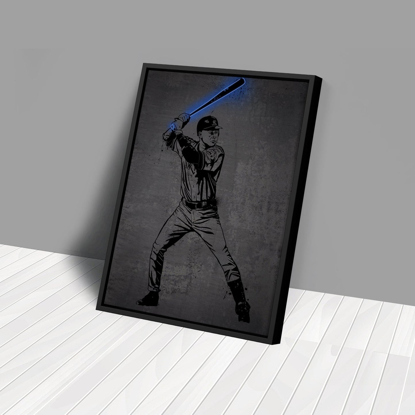 Derek Jeter Neon Canvas Art | Modern Wall Decor for Yankees Fans