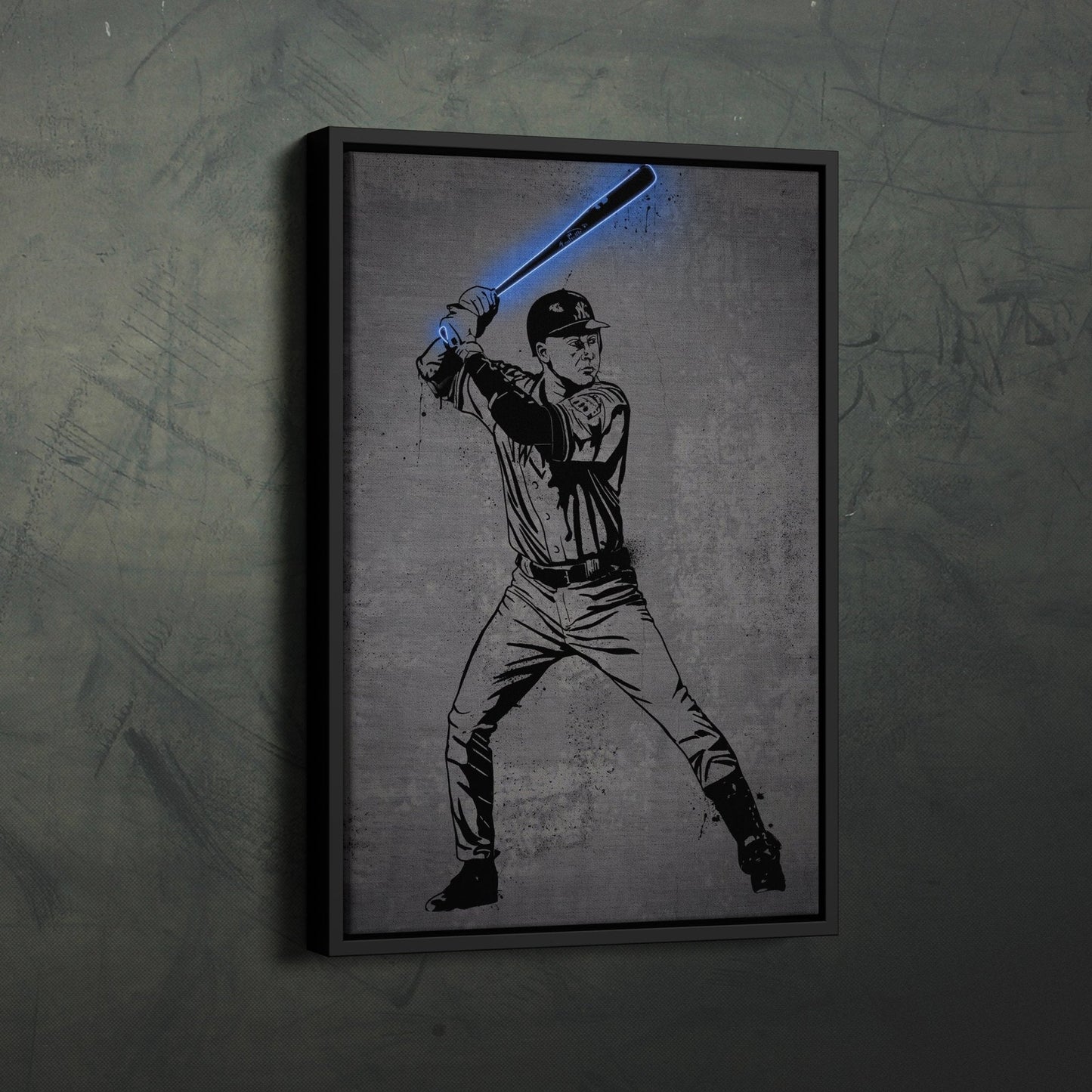 Derek Jeter Neon Canvas Art | Modern Wall Decor for Yankees Fans
