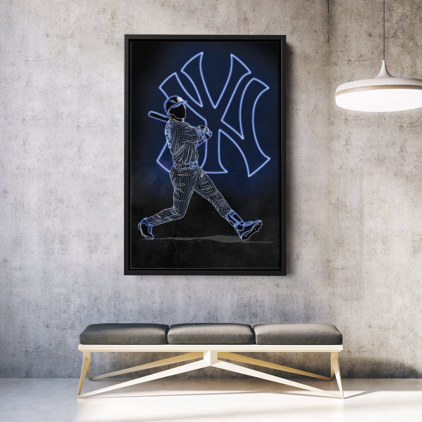 Derek Jeter Neon Canvas Art | Yankees Wall Decor