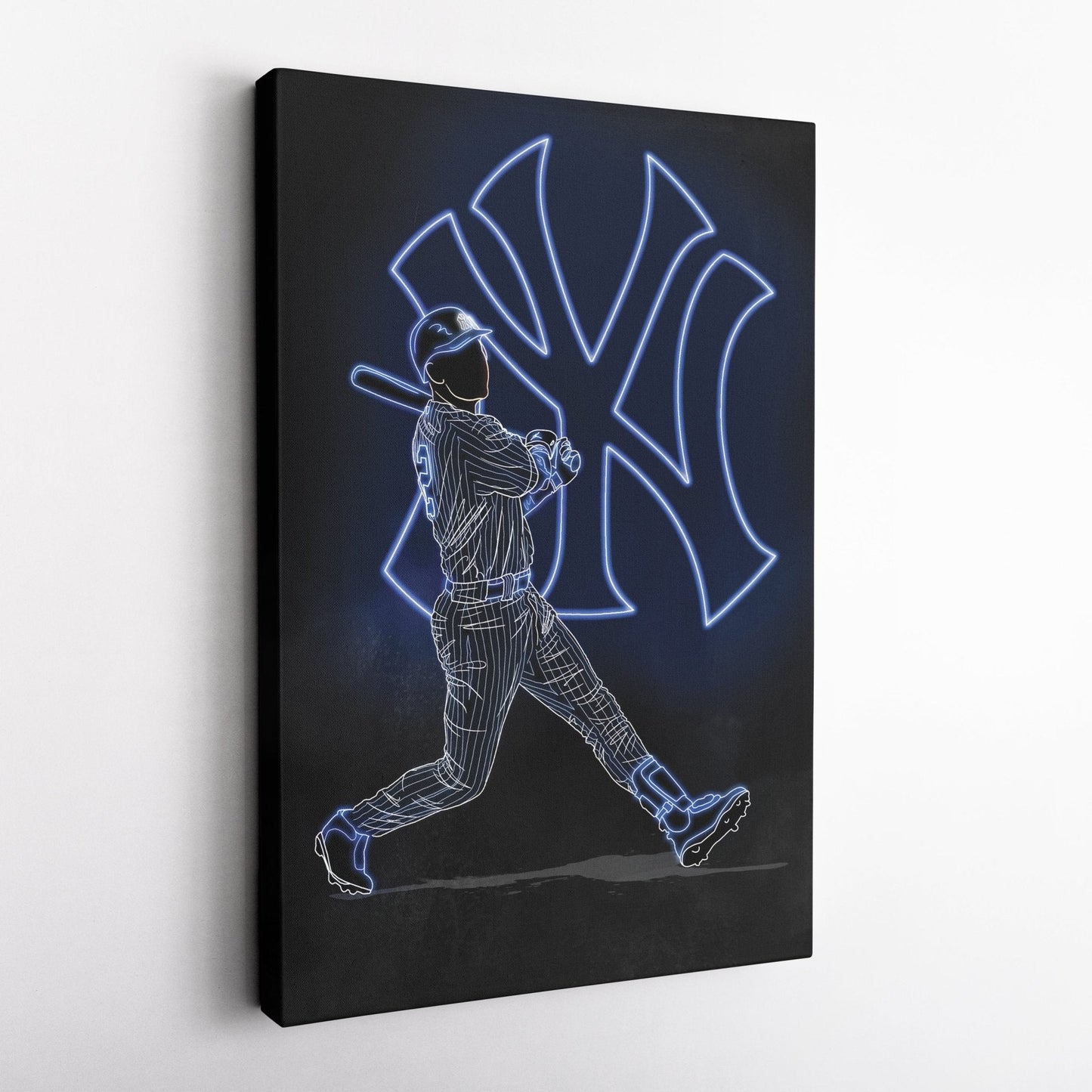 Derek Jeter Neon Canvas Art | Yankees Wall Decor