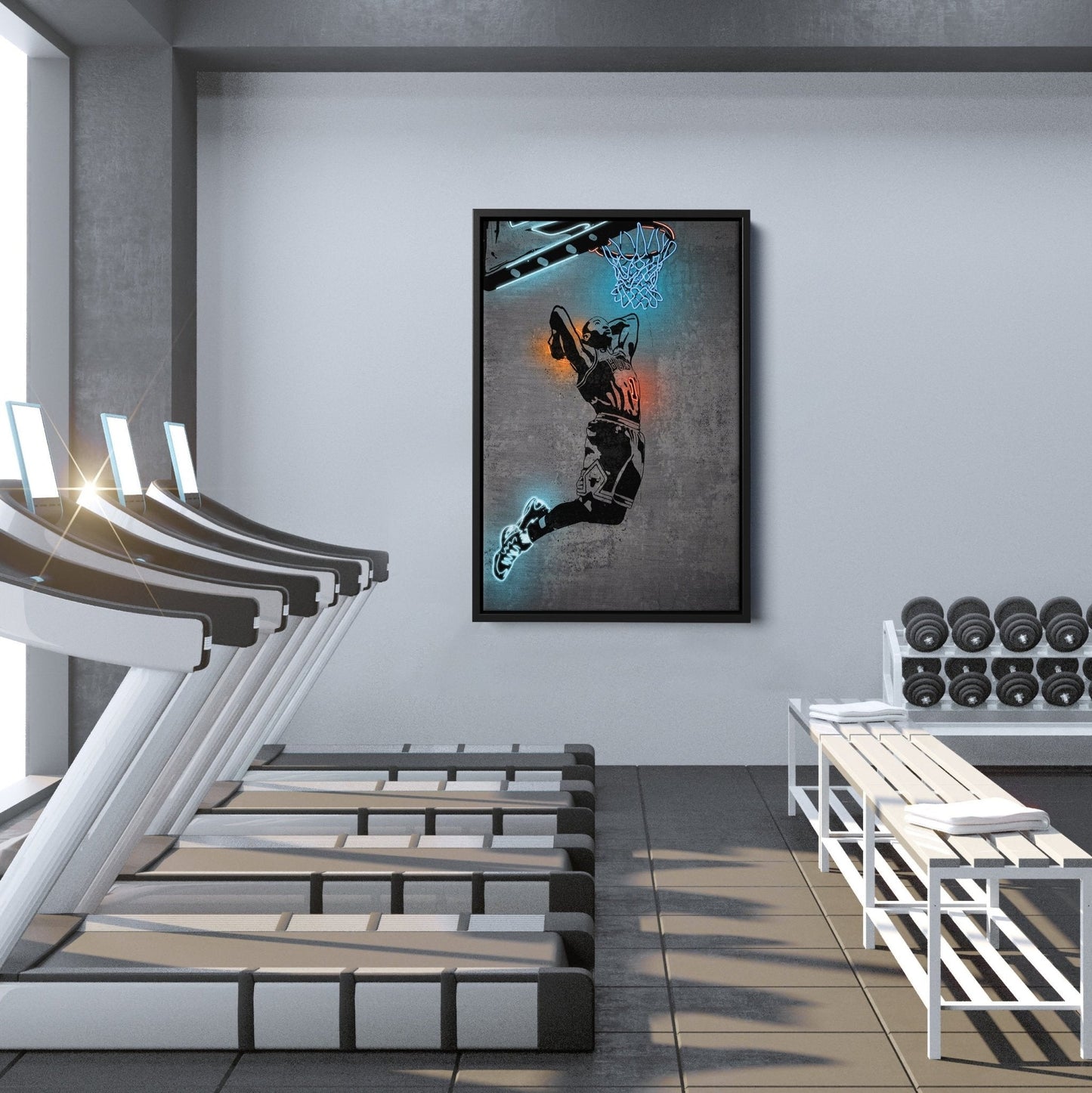 Derrick Rose Neon Canvas Art | Modern Wall Decor for Bulls Fans