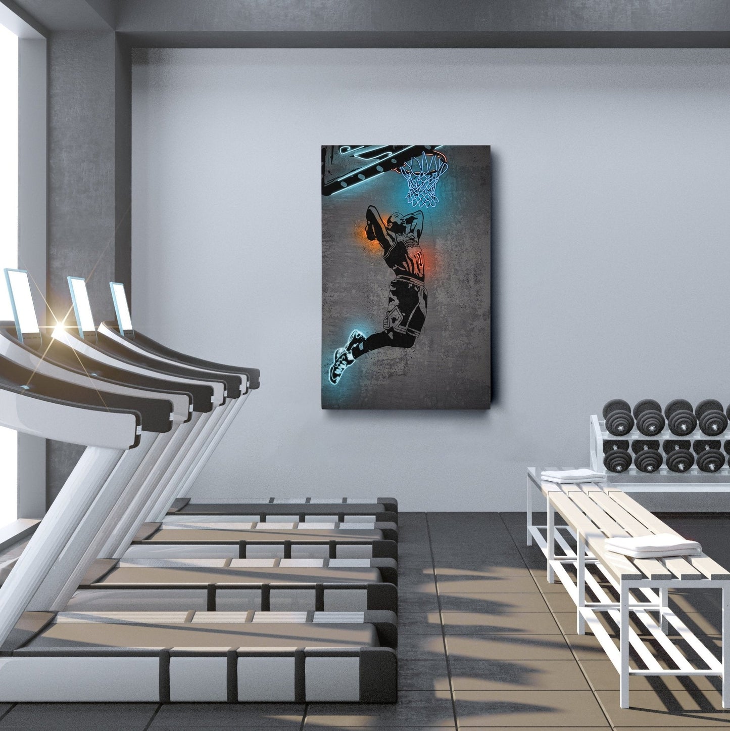 Derrick Rose Neon Canvas Art | Modern Wall Decor for Bulls Fans