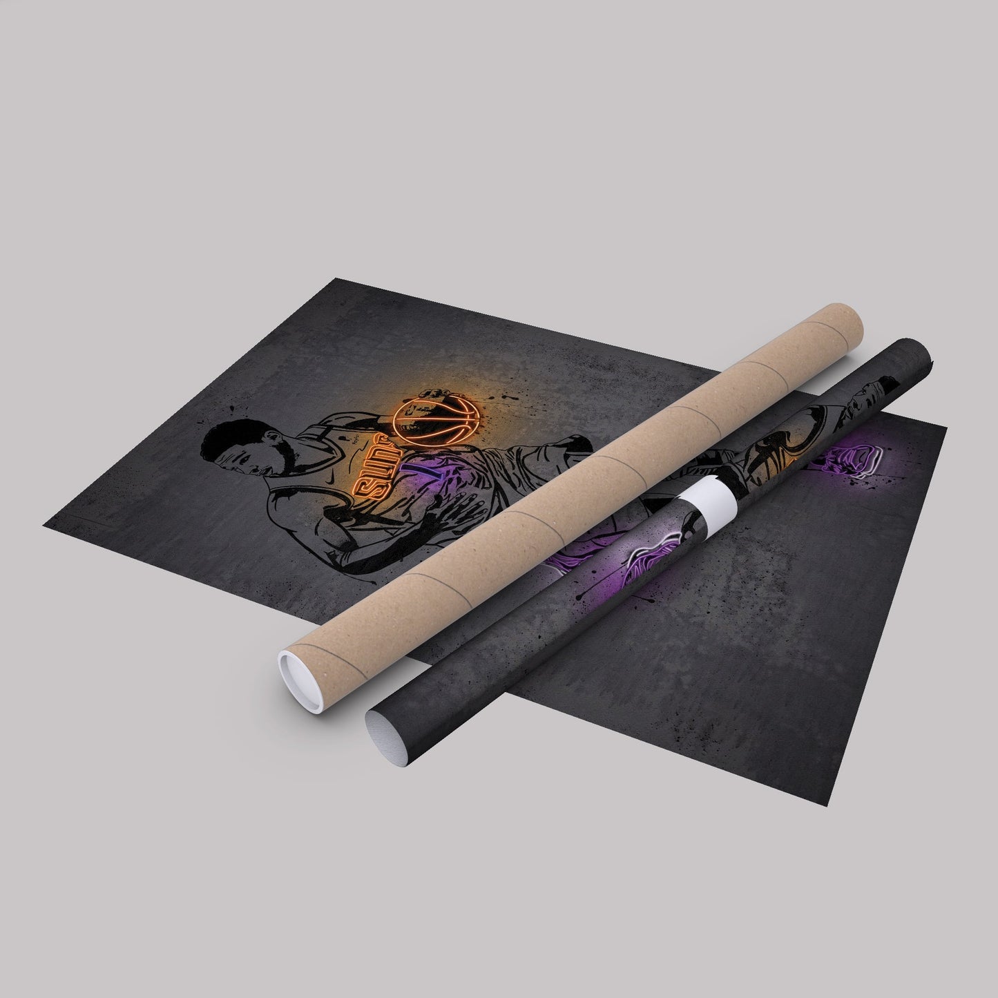 Devin Booker Neon Canvas Art | Modern Wall Decor for Suns Fans