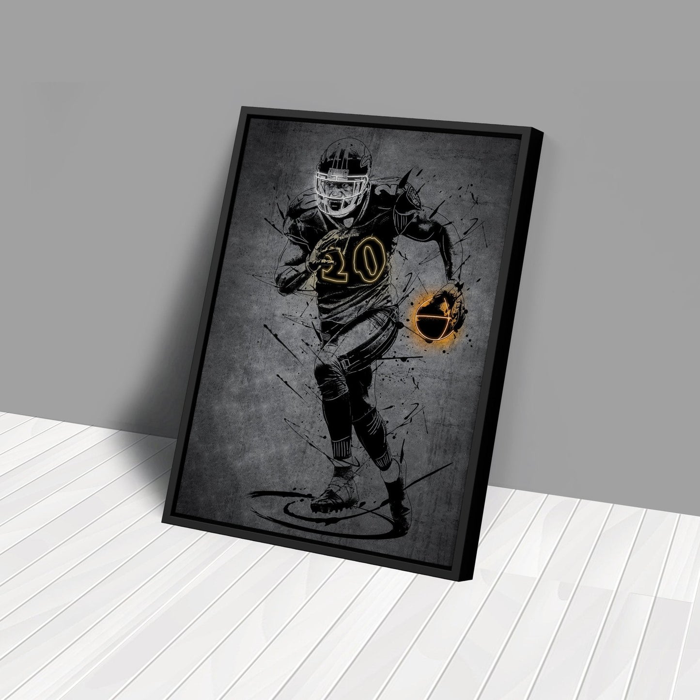Ed Reed Neon Canvas Art | Modern Wall Decor for Ravens Fans