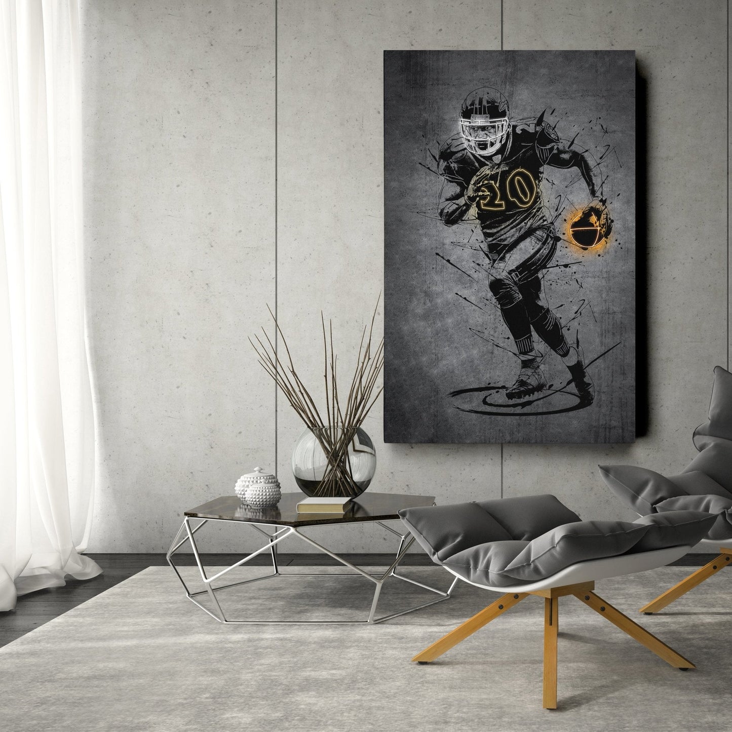 Ed Reed Neon Canvas Art | Modern Wall Decor for Ravens Fans