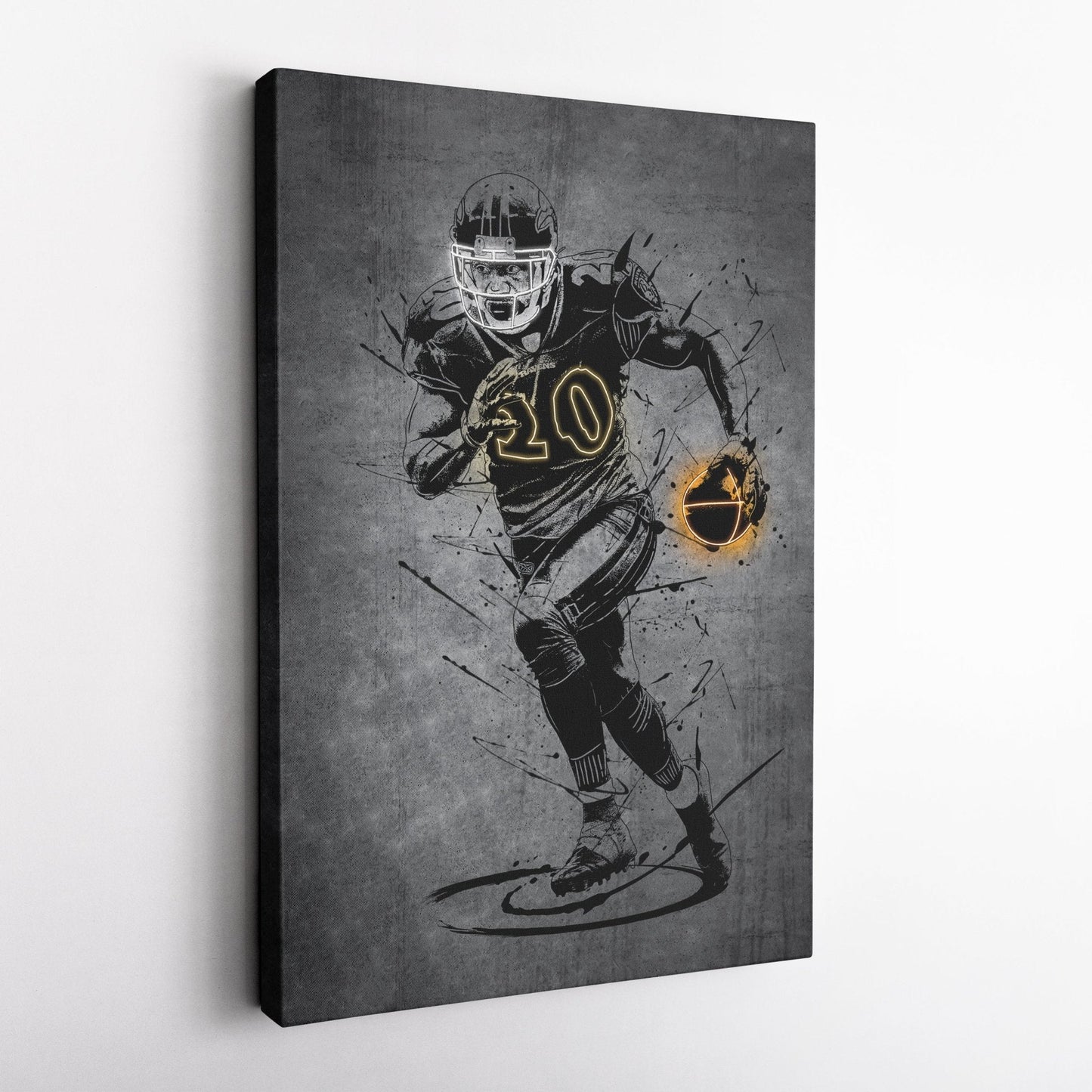 Ed Reed Neon Canvas Art | Modern Wall Decor for Ravens Fans