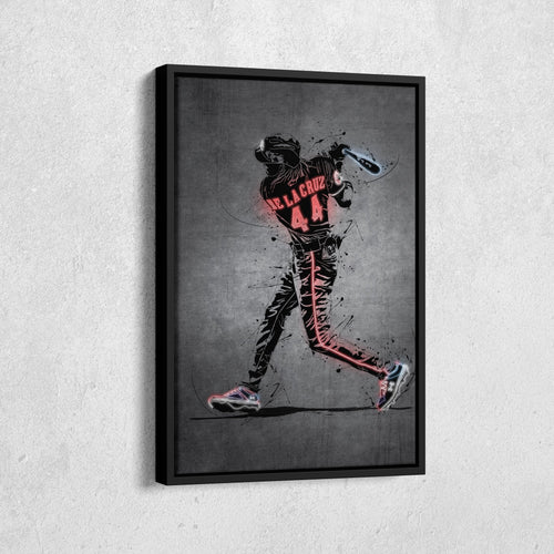 Elly De La Cruz Neon Canvas Art | Modern Wall Decor for Reds Fans