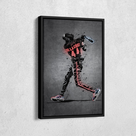 Elly De La Cruz Neon Canvas Art | Modern Wall Decor for Reds Fans
