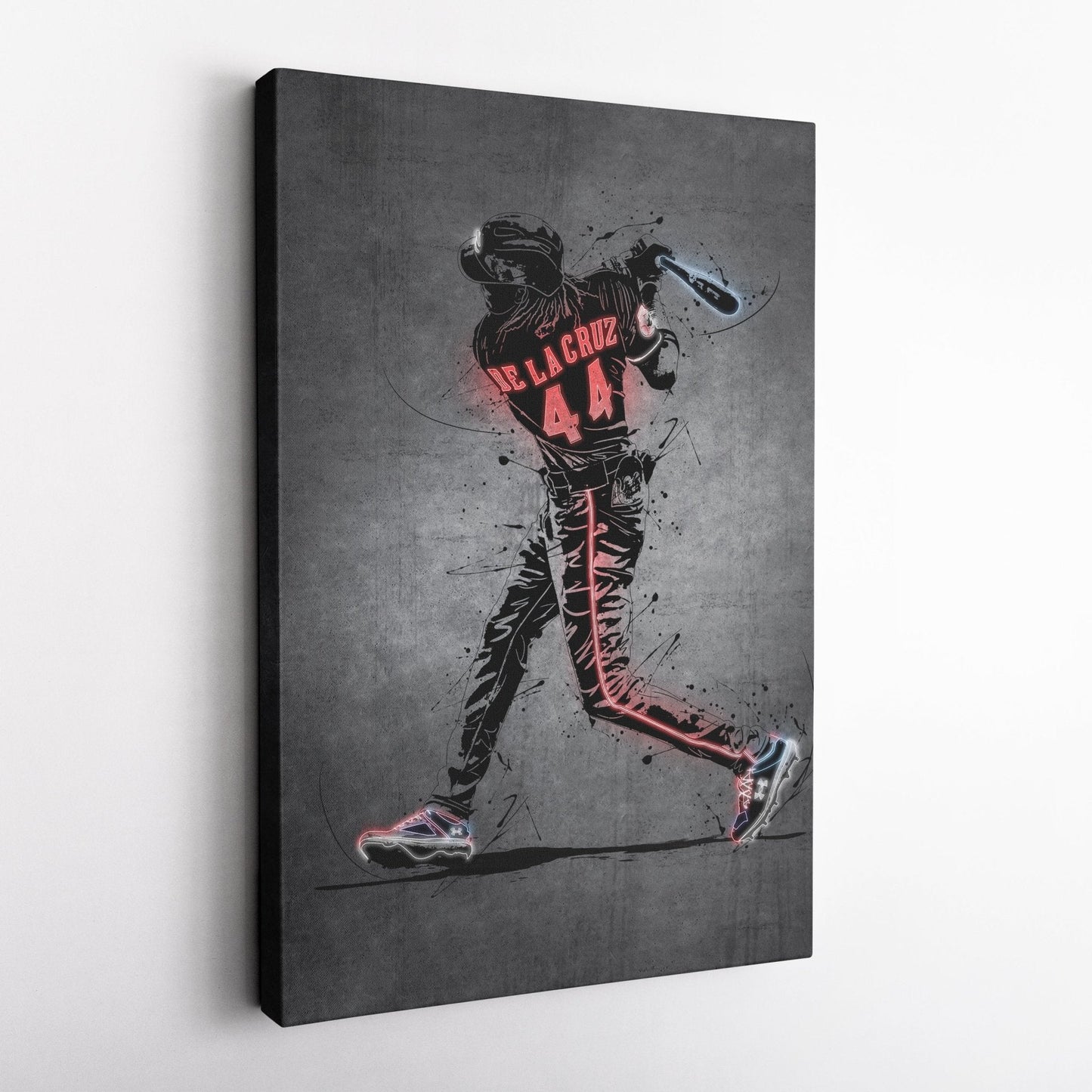 Elly De La Cruz Neon Canvas Art | Modern Wall Decor for Reds Fans