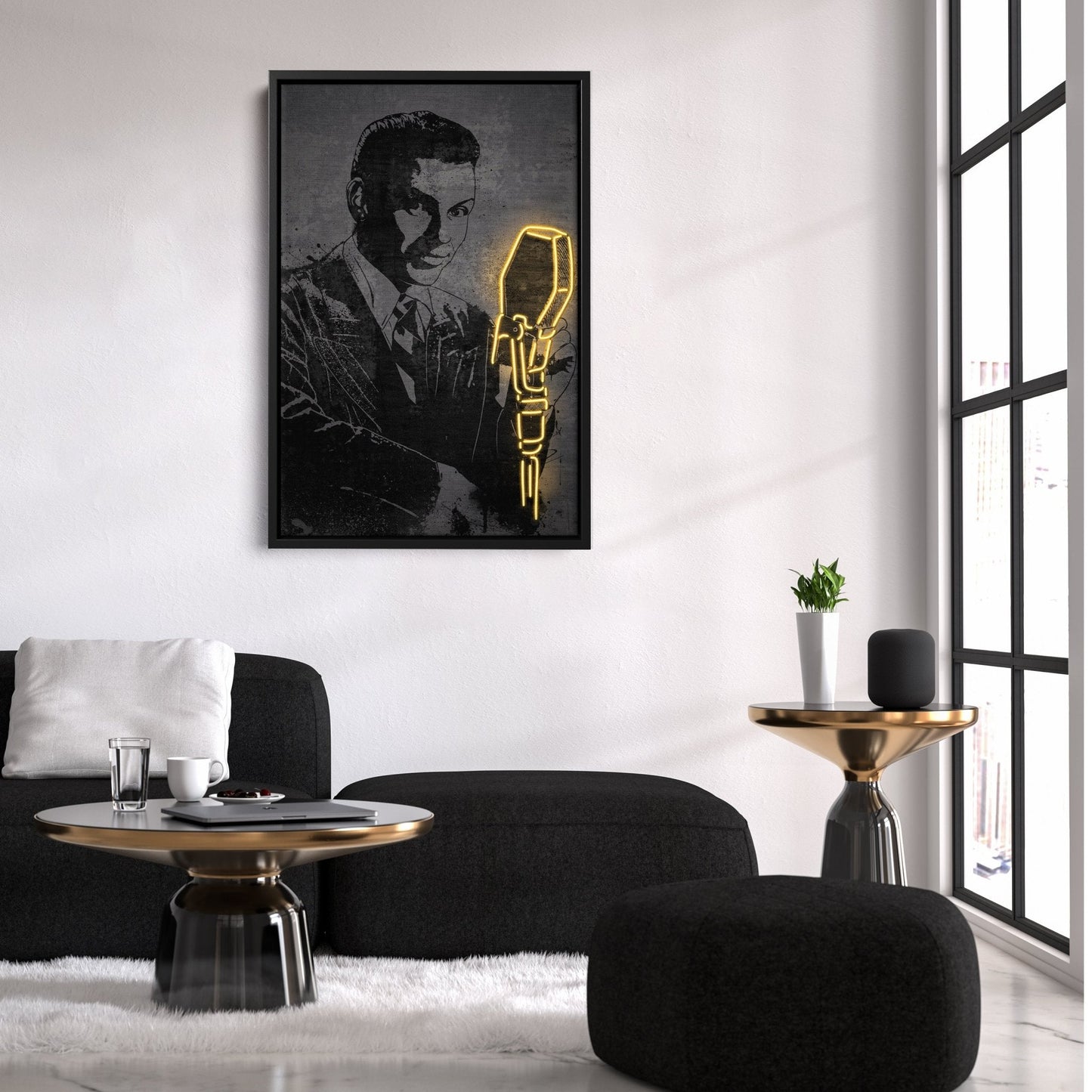 Frank Sinatra Neon Canvas Art | Music Wall Decor