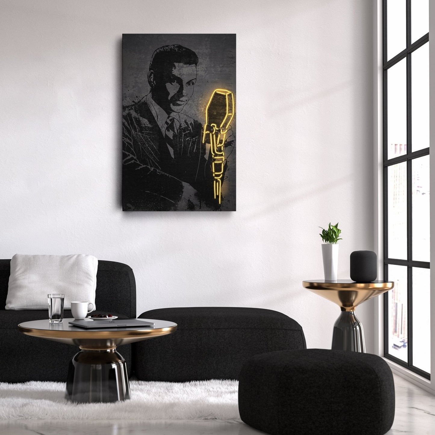 Frank Sinatra Neon Canvas Art | Music Wall Decor