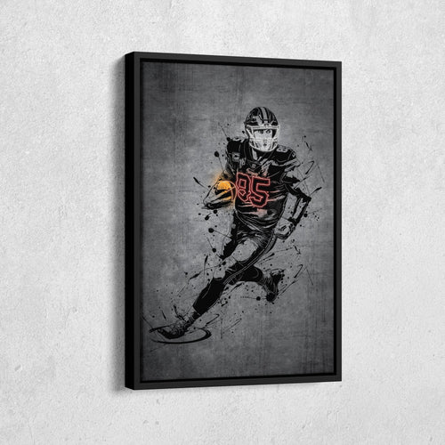 George Kittle Neon Canvas Art | Modern Wall Decor for 49ers Fans