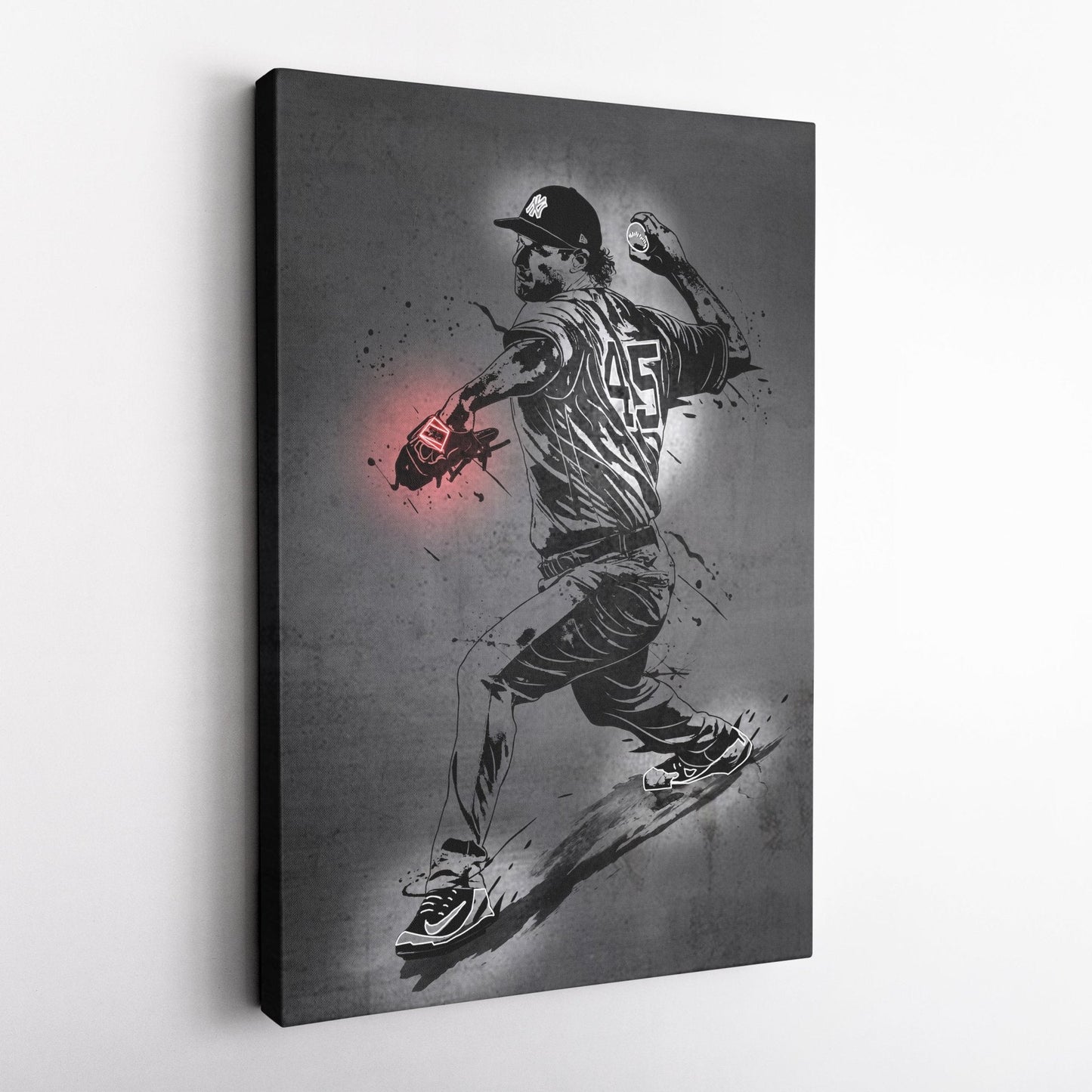 Gerrit Cole Neon Canvas Art | Modern Wall Decor for Yankees Fans
