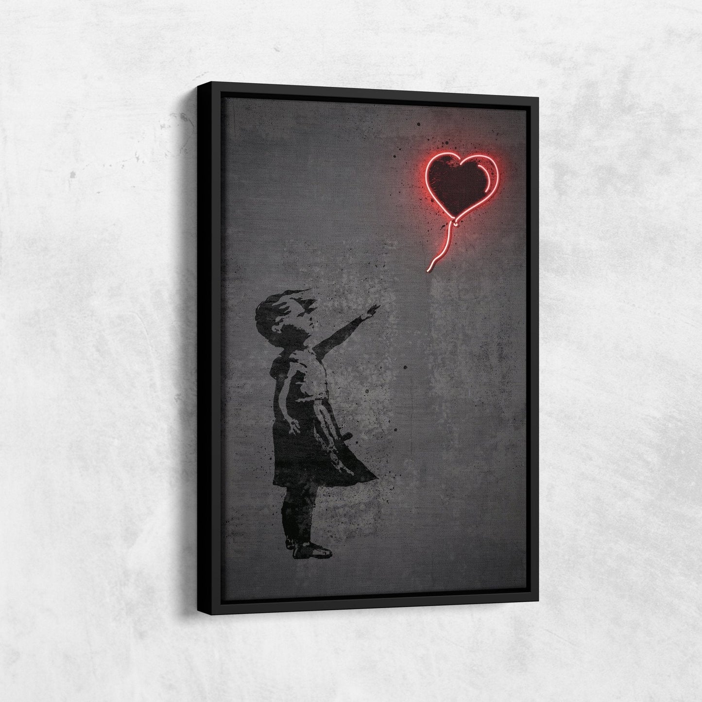 Girl with Balloon Canvas | Banksy Neon Wall Art