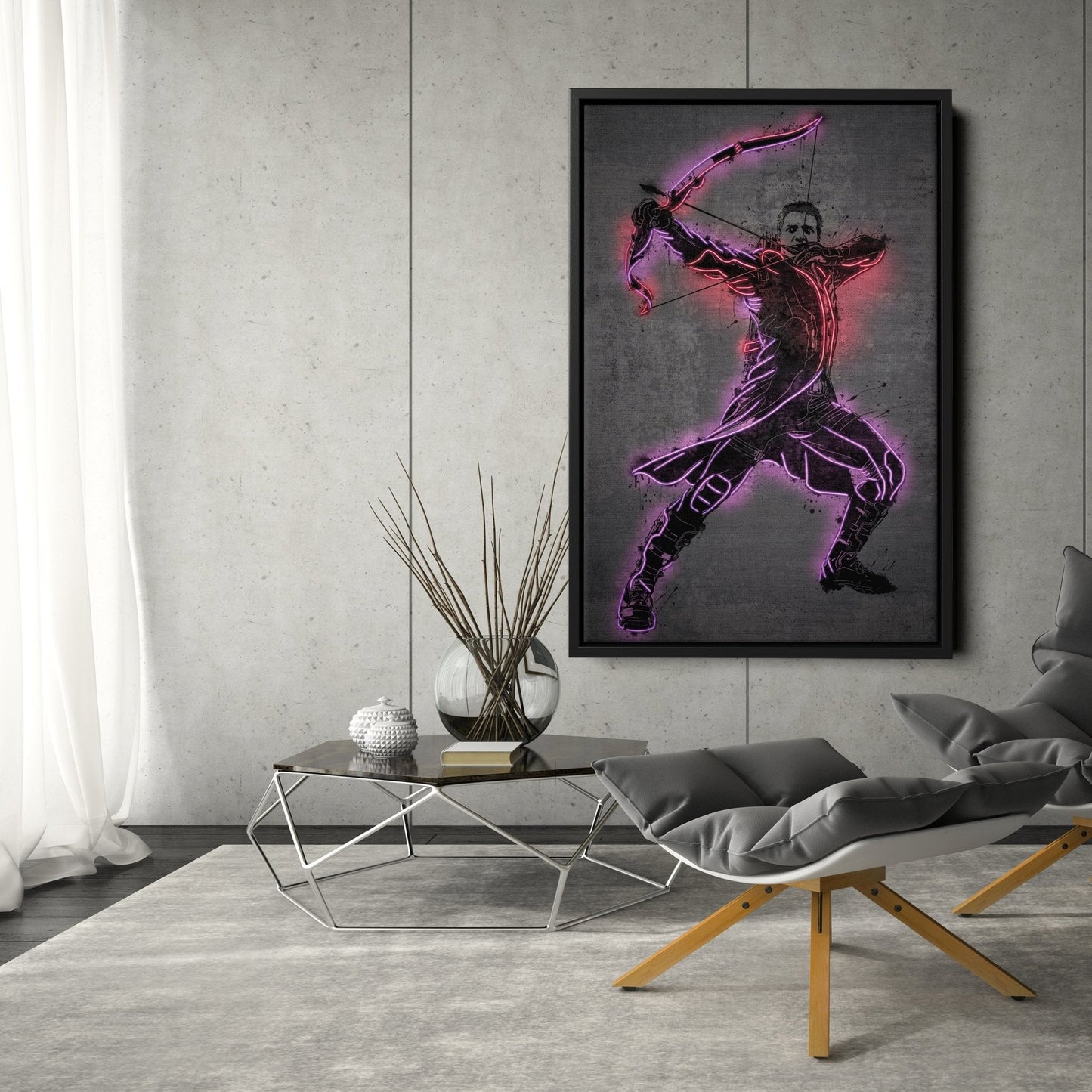 Hawkeye Canvas | Marvel Neon Wall Art