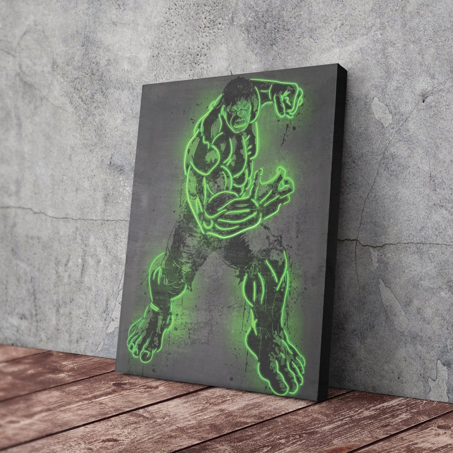 Hulk Canvas | Marvel Neon Wall Art