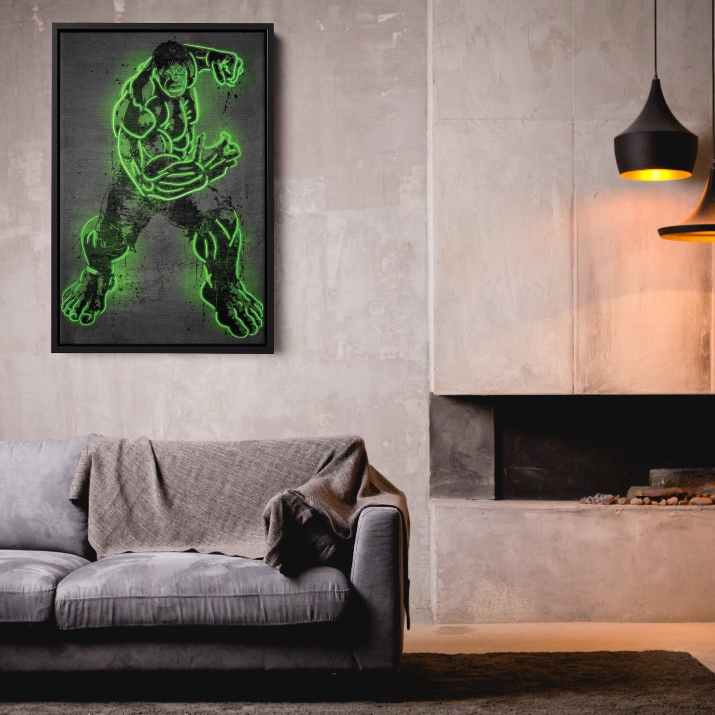 Hulk Canvas | Marvel Neon Wall Art