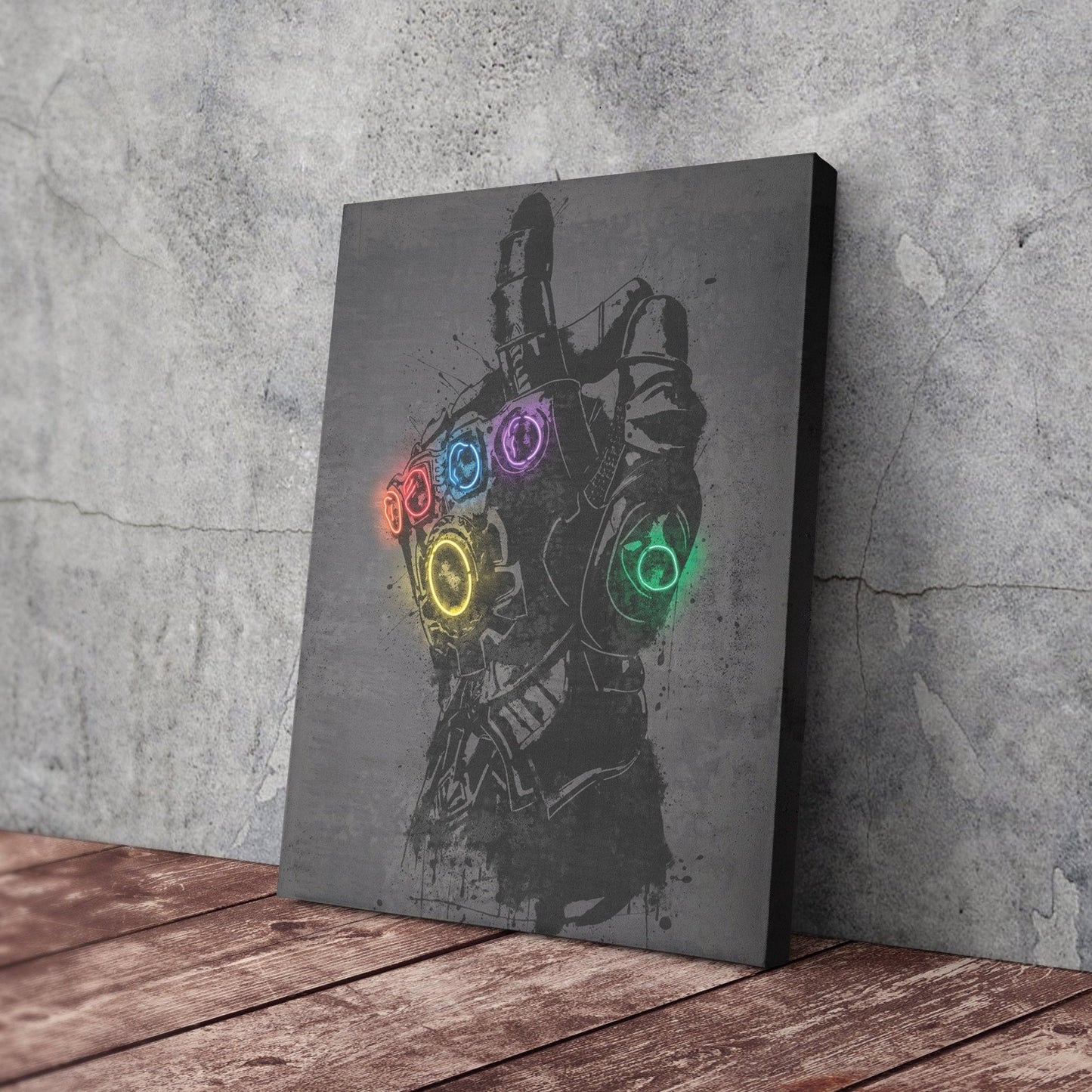 Infinity Gauntlet Canvas | Marvel Neon Wall Art