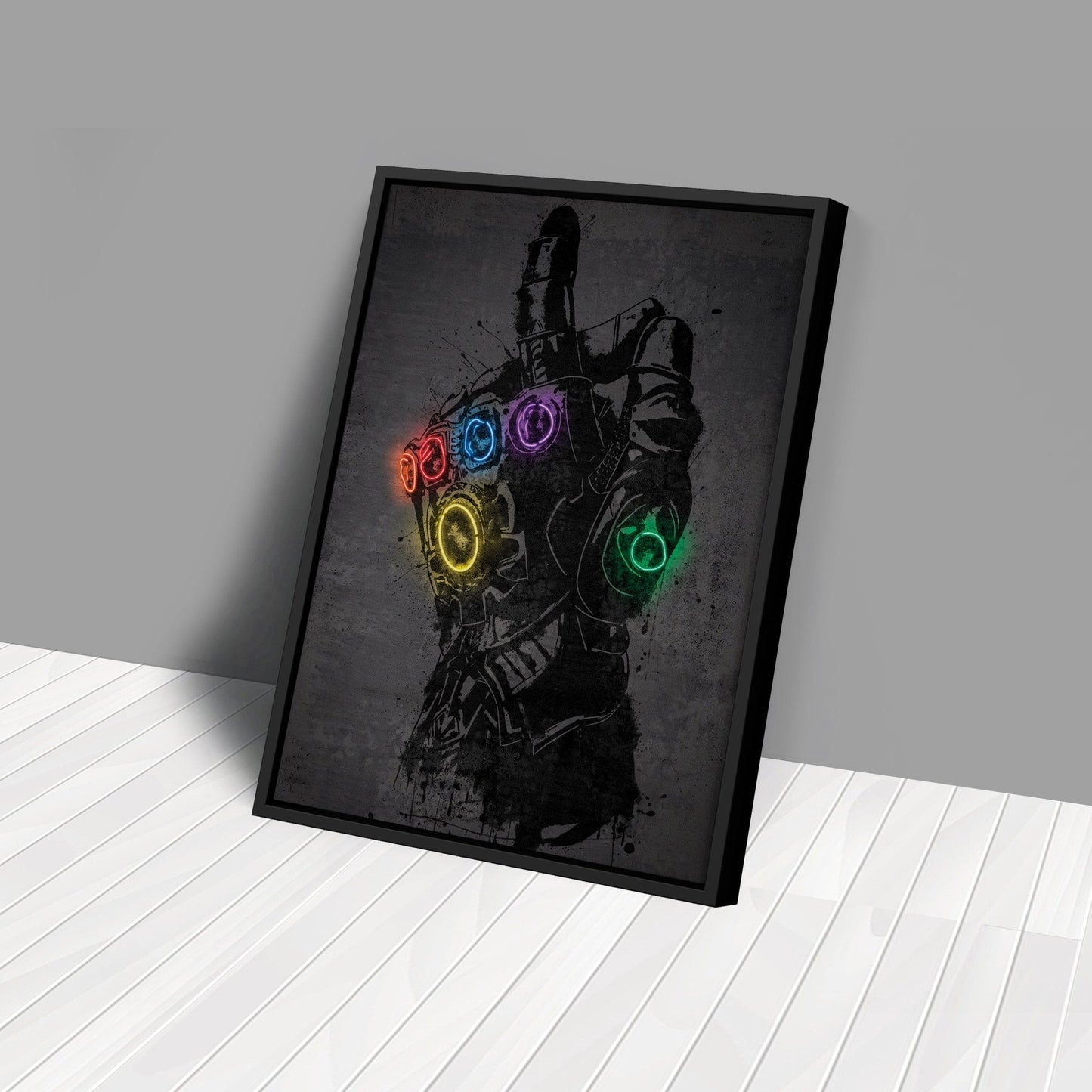 Infinity Gauntlet Canvas | Marvel Neon Wall Art