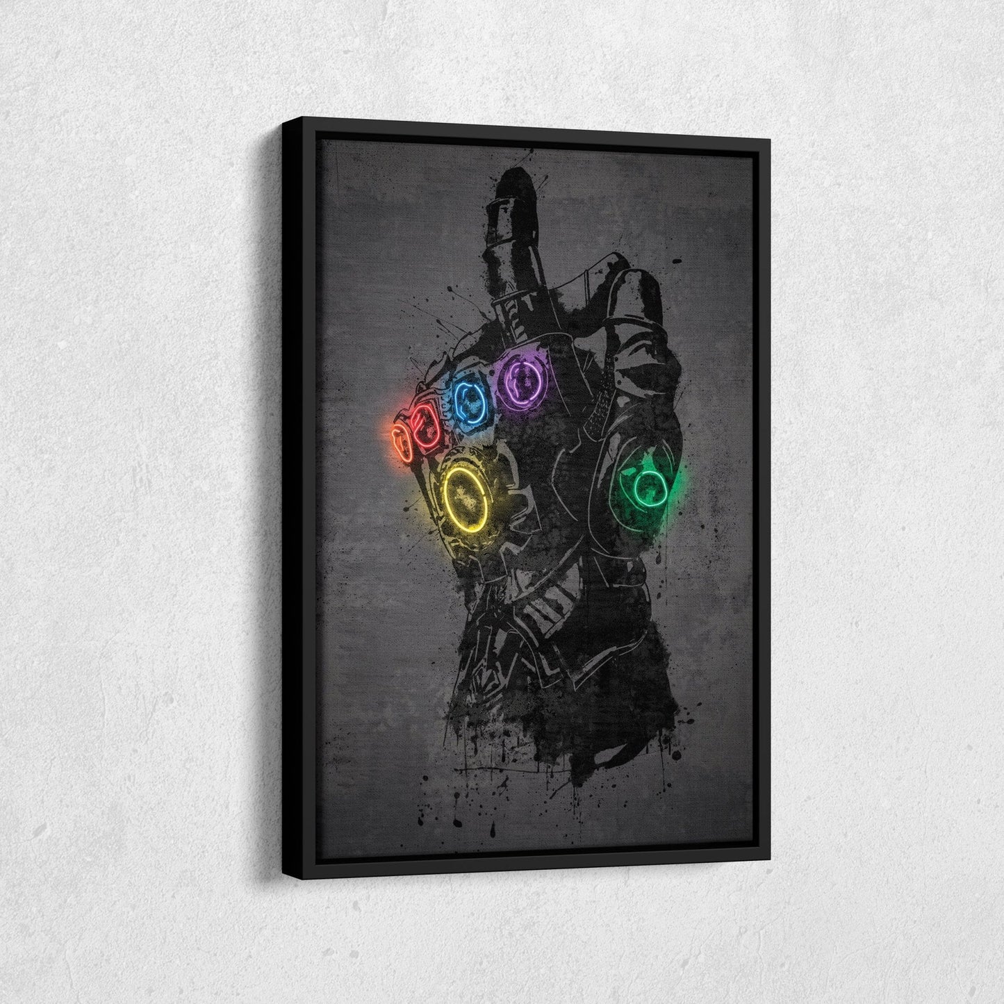 Infinity Gauntlet Canvas | Marvel Neon Wall Art