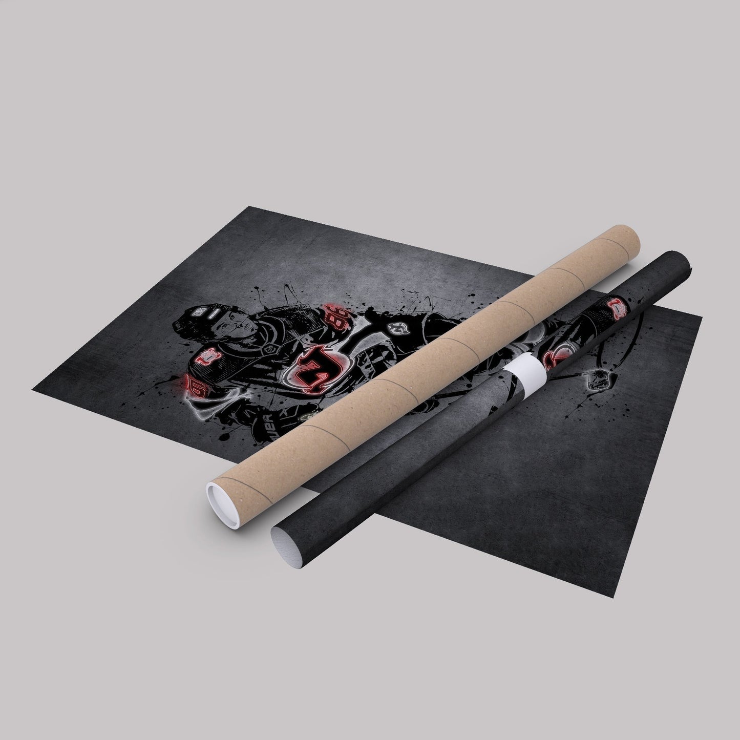 Jack Hughes Neon Canvas Art | Modern Wall Decor for Devils Fans