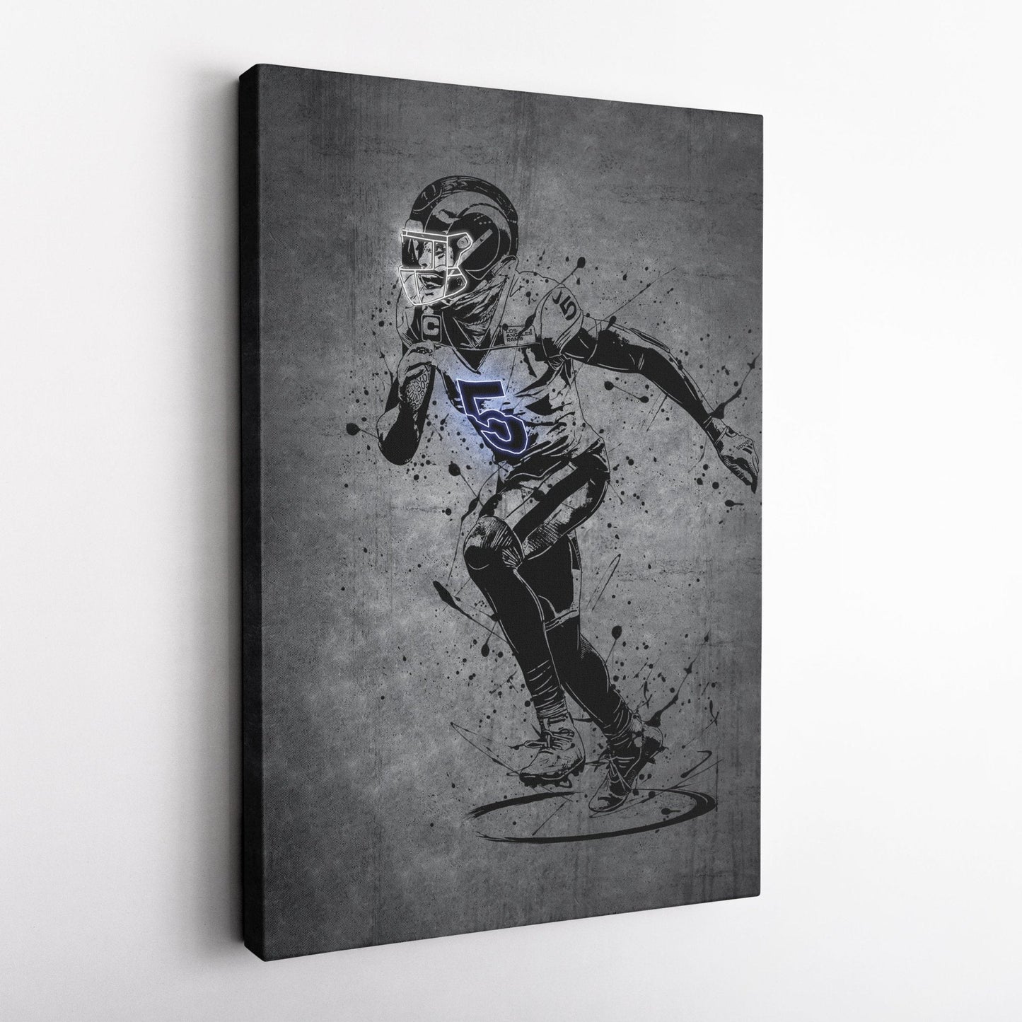Jalen Ramsey Neon Canvas Art | Modern Wall Decor for Rams Fans