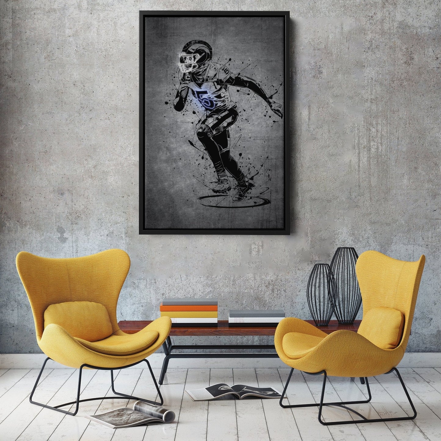 Jalen Ramsey Neon Canvas Art | Modern Wall Decor for Rams Fans