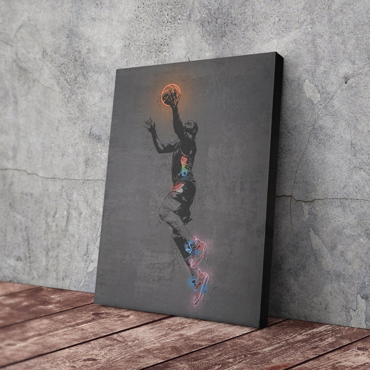 James Harden Neon Canvas Art | Modern Wall Decor for 76ers Fans