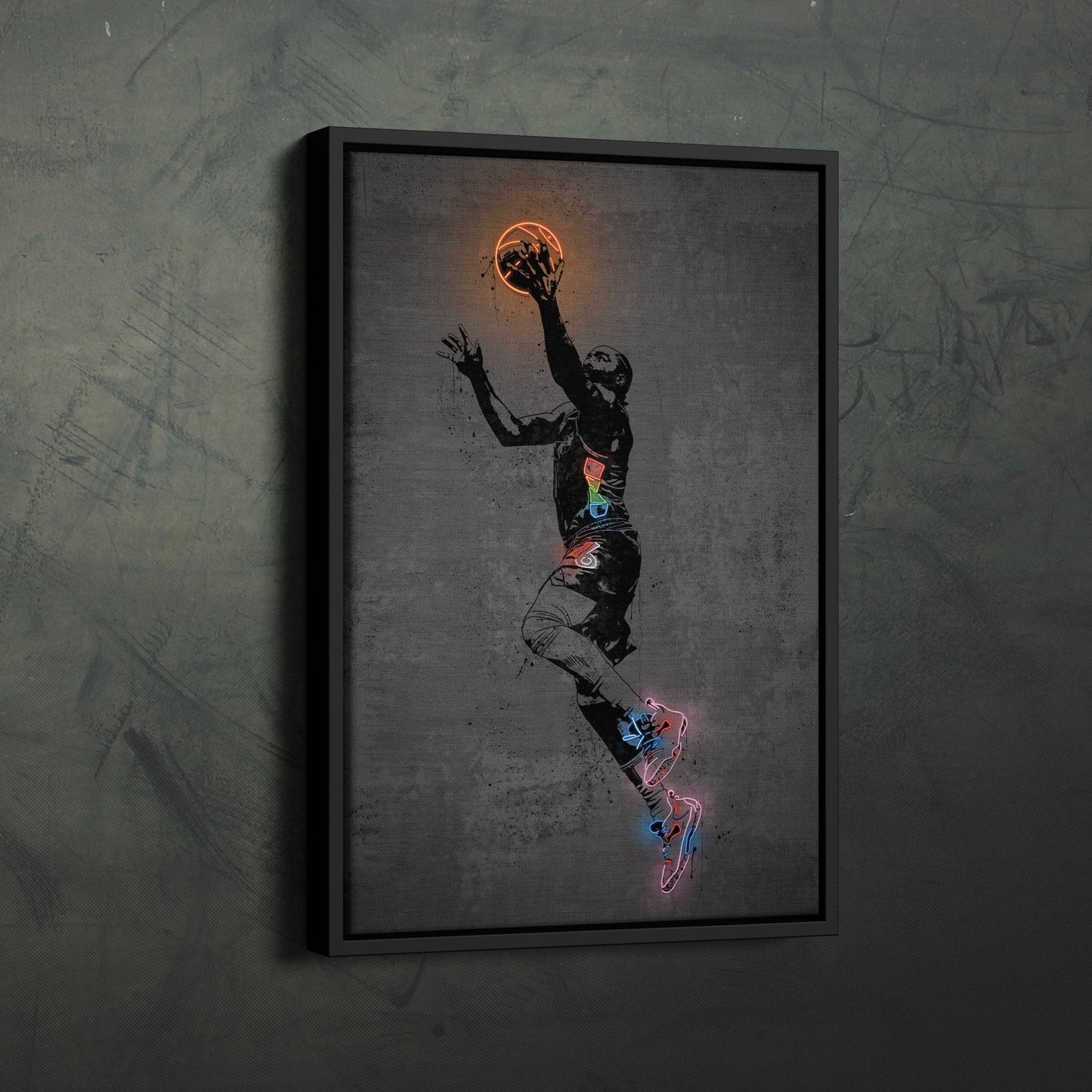 James Harden Neon Canvas Art | Modern Wall Decor for 76ers Fans