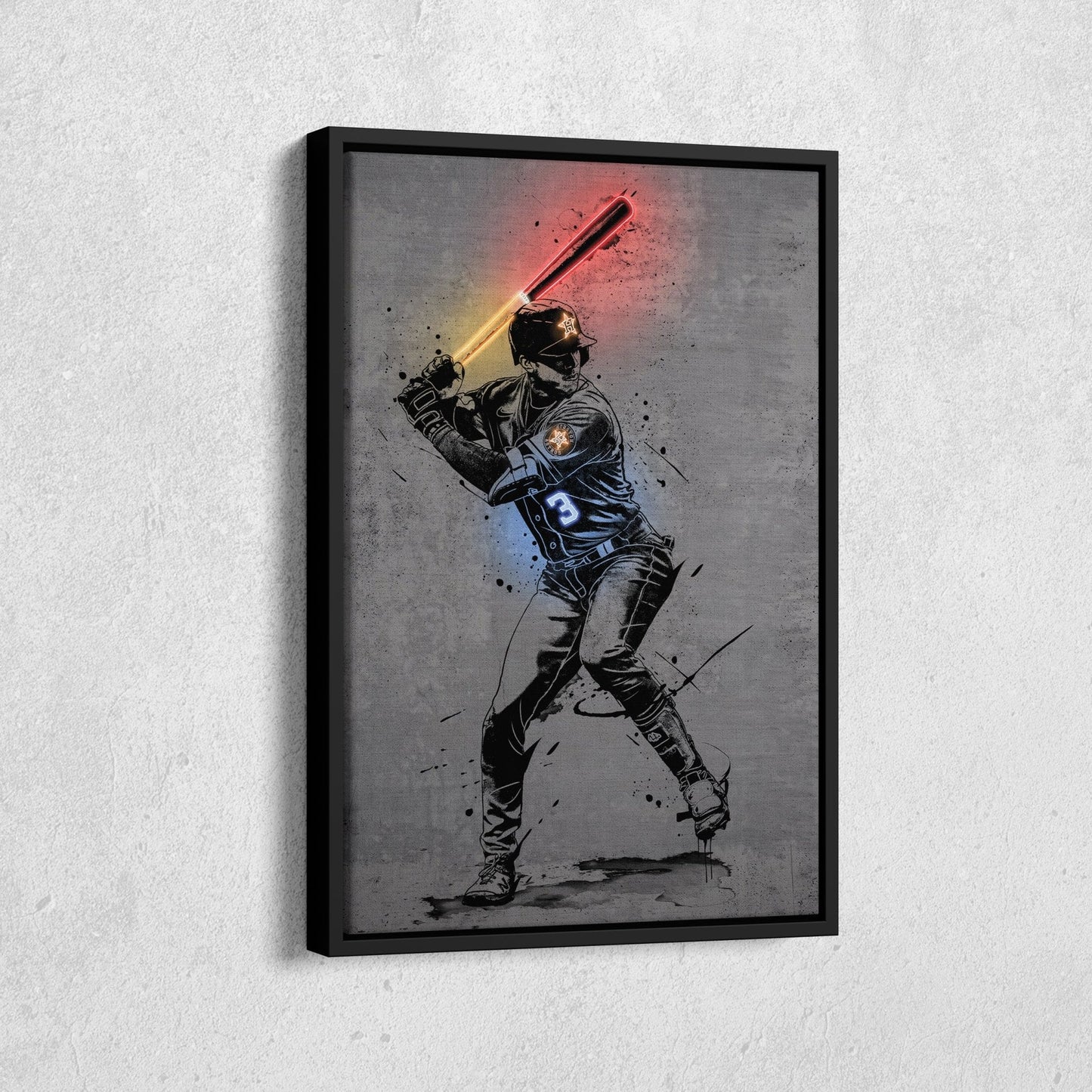 Jeremy Peña Neon Canvas Art | Modern Wall Decor for Astros Fans