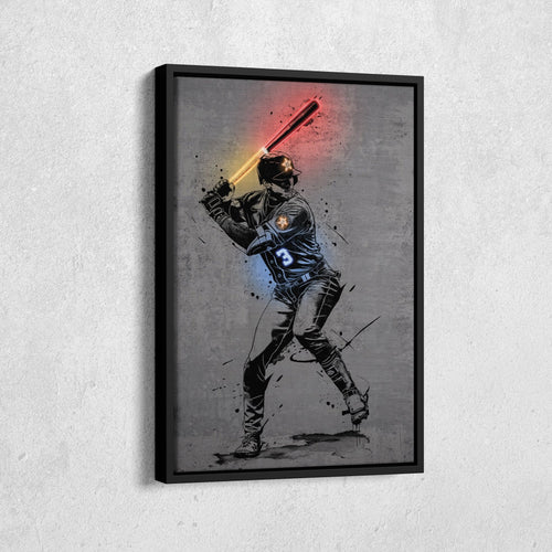 Jeremy Peña Neon Canvas Art | Modern Wall Decor for Astros Fans